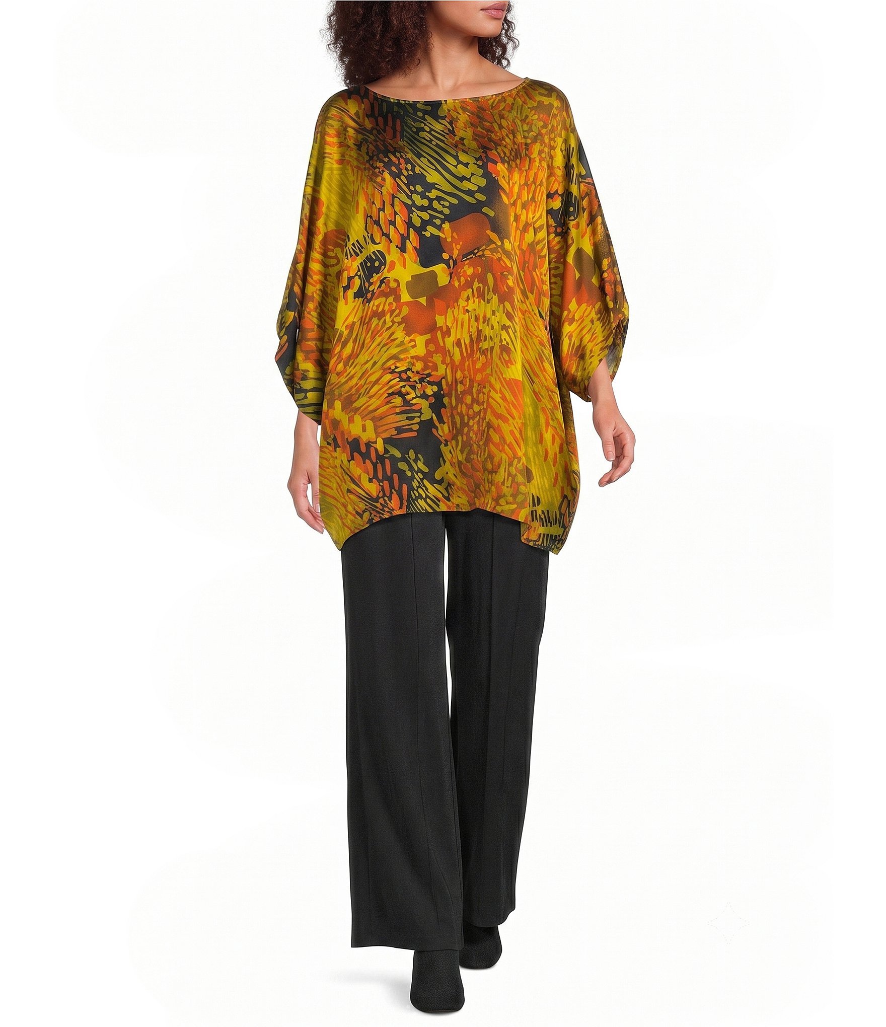 Bryn Walker Osca Satiny Woven Wide-Leg Relaxed Pull-On Pant