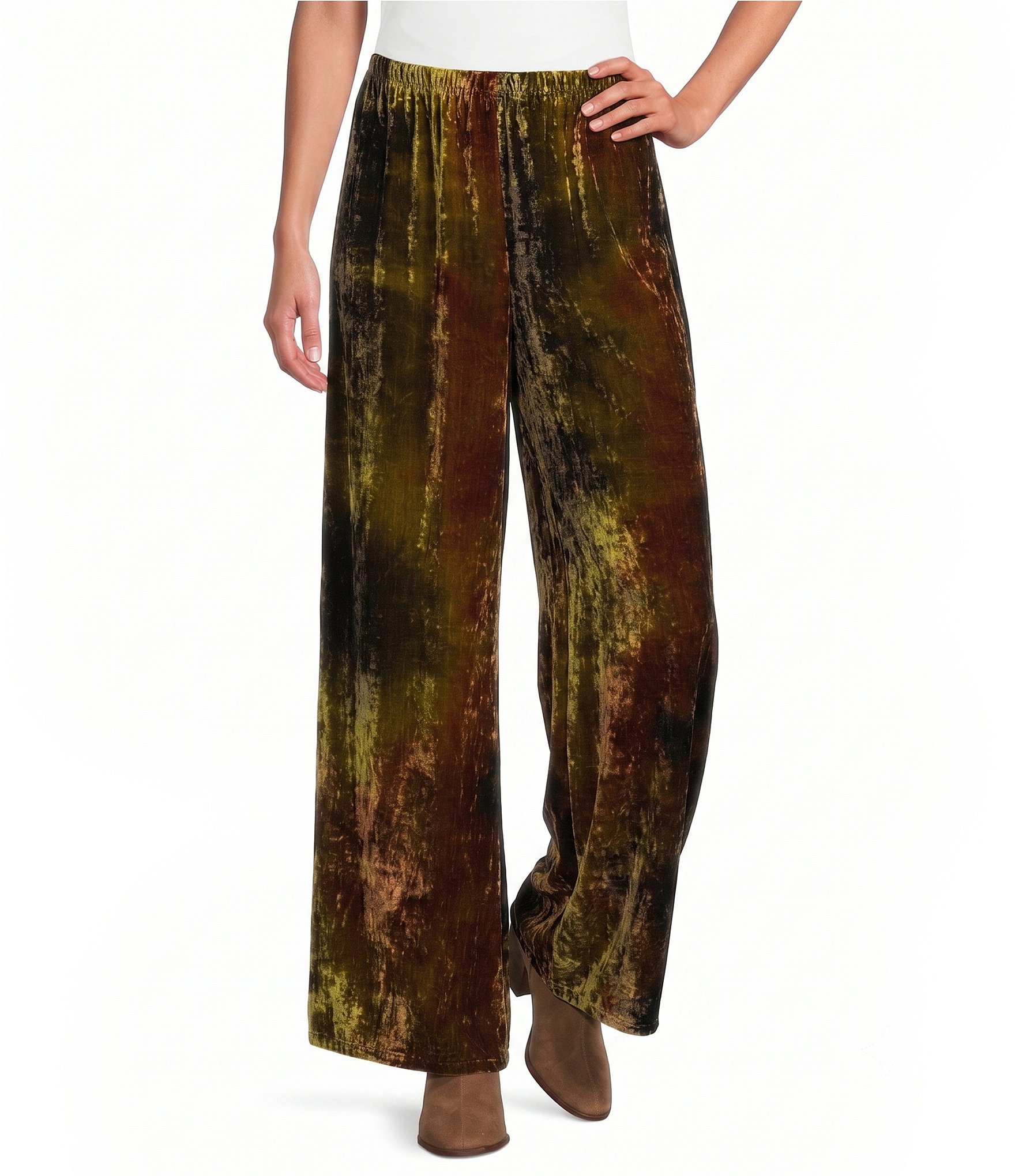 Bryn Walker Osca Velvet Wide-Leg Pull-On Pant