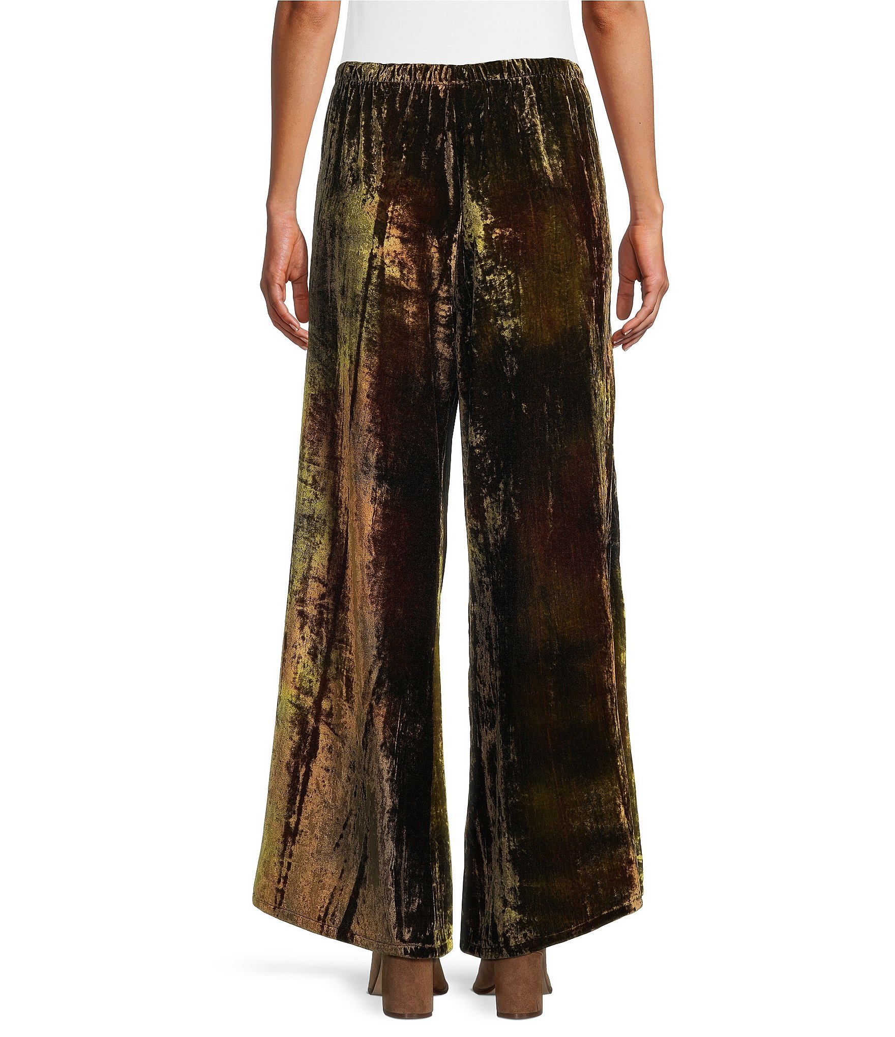 Bryn Walker Osca Velvet Wide-Leg Pull-On Pant