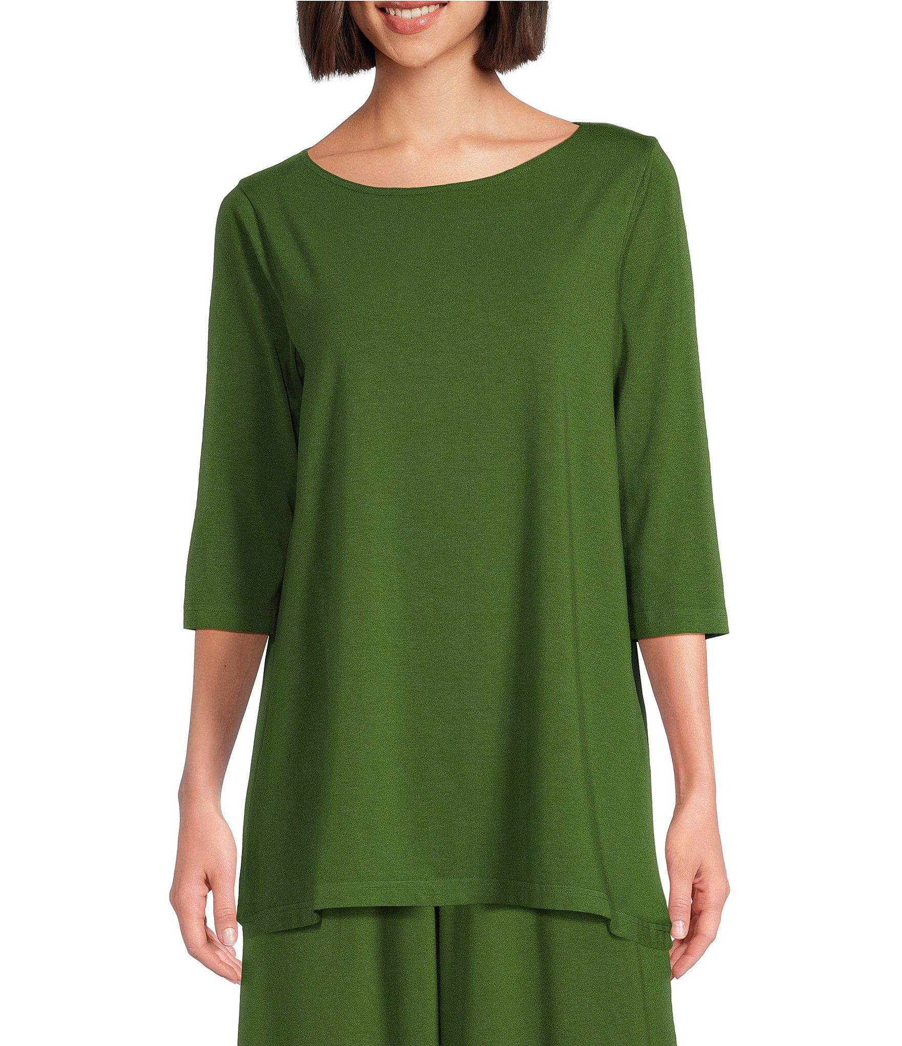 Bryn Walker Piera Organic Bamboo Cotton Crew Neck Elbow Sleeve Shirt ...