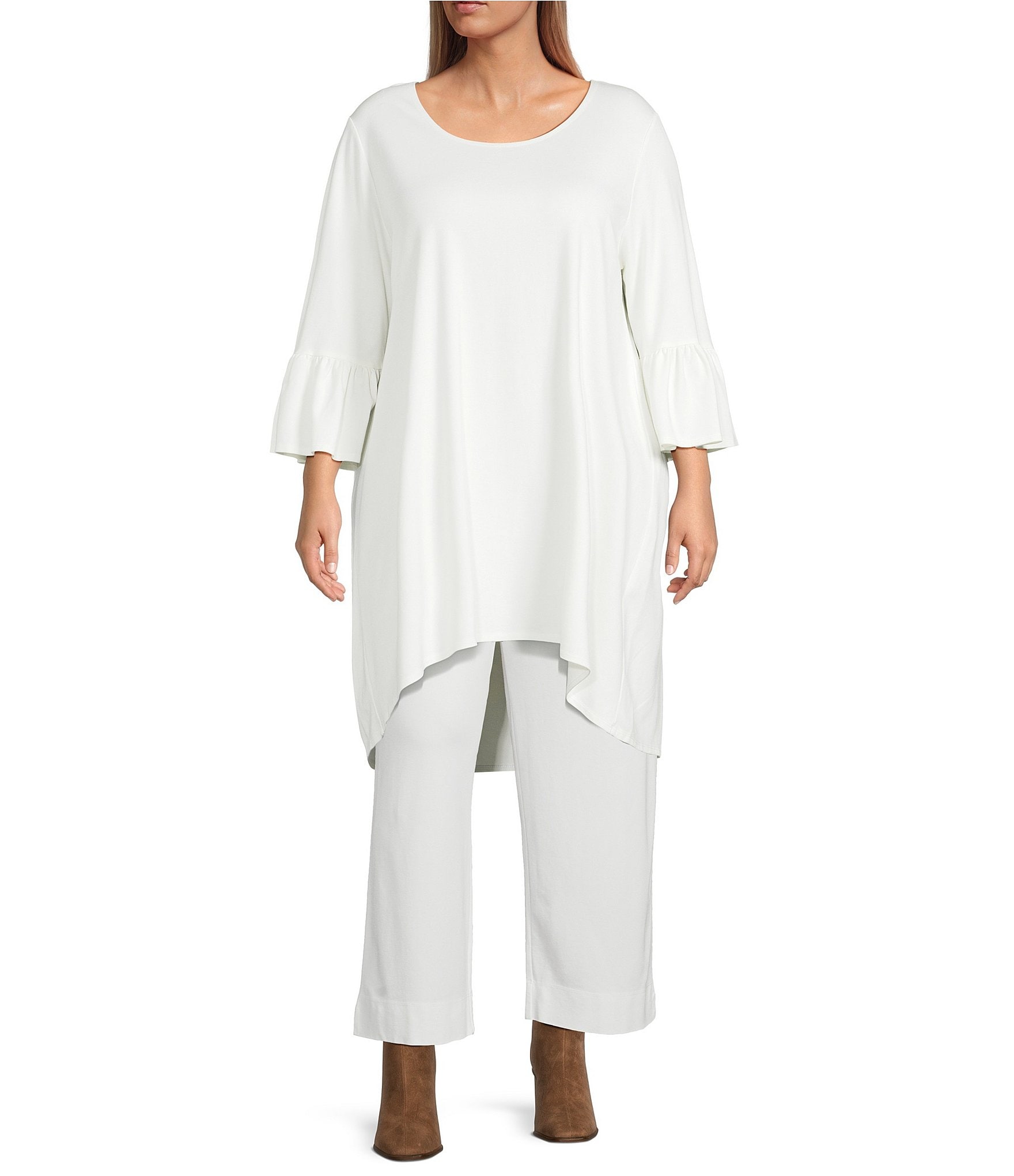 Bryn Walker Plus Size Anka Ponti Elastic Waist Straight Leg Pants