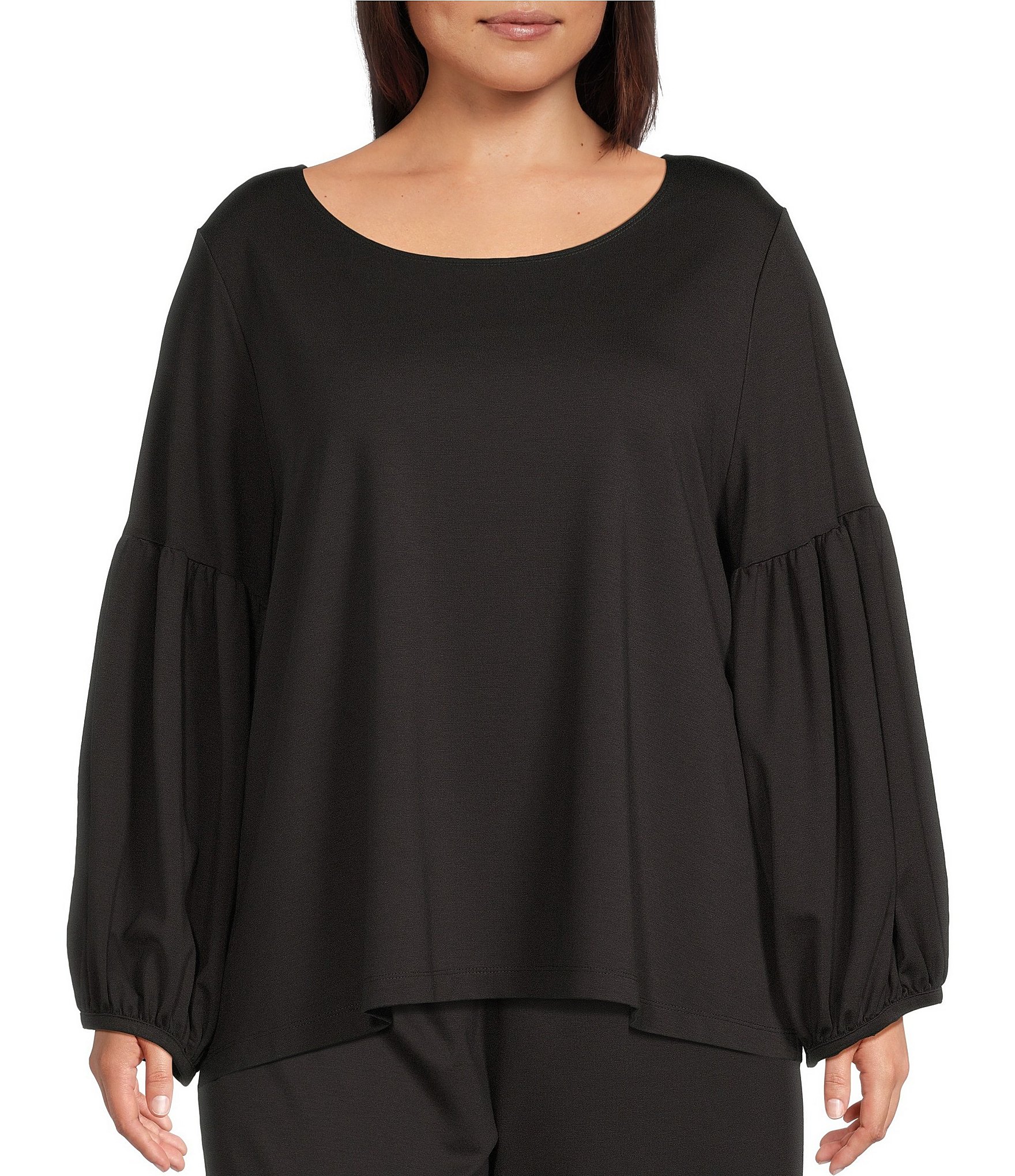 Bryn Walker Plus Size Knit Round Neck Long Sleeve Oversized ...