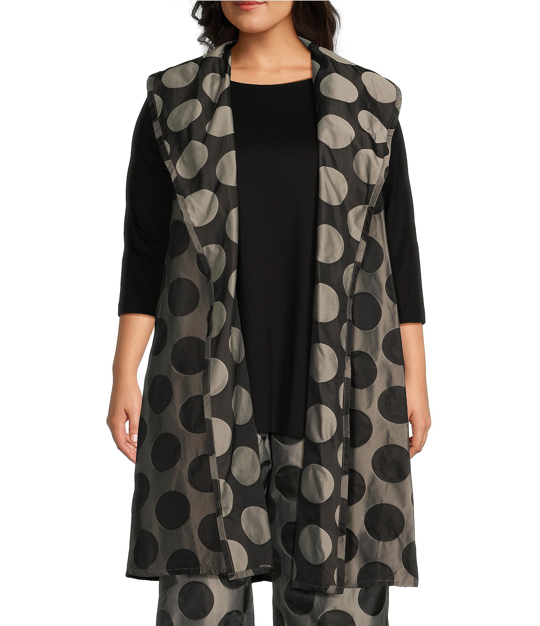 Bryn Walker Plus Size Marceline Memory Crunch Jacquard Dot Print Shawl ...