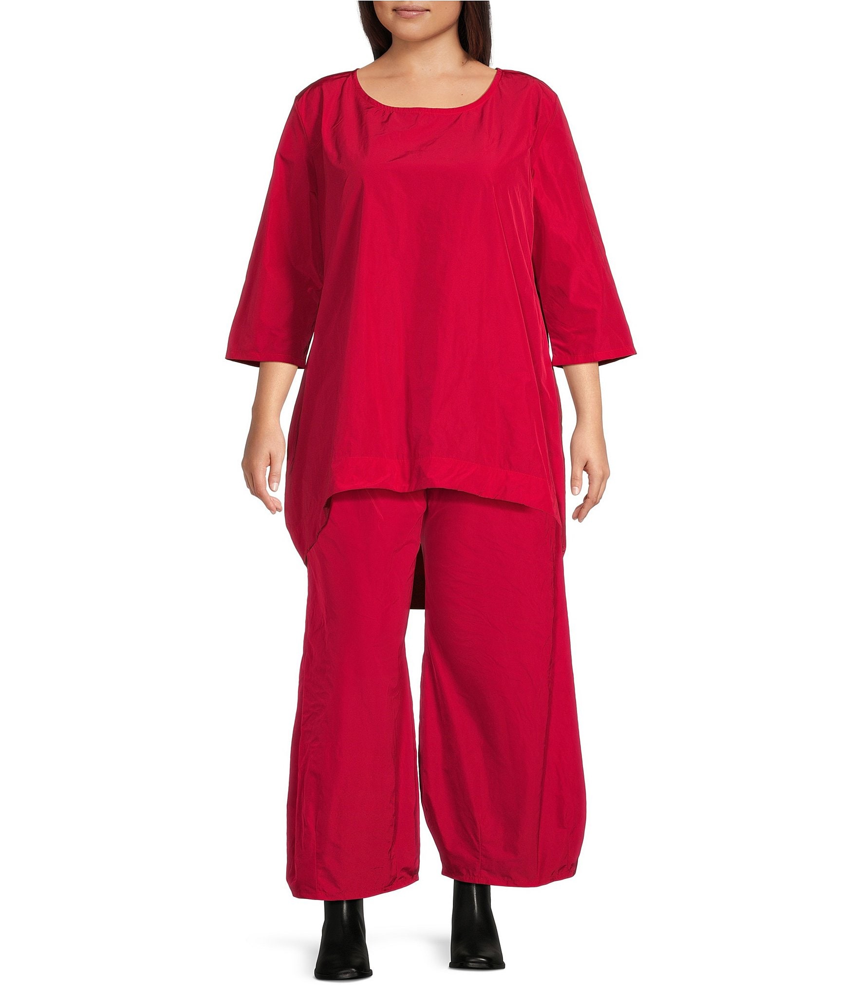 Bryn Walker Plus Size Medina Memory Crunch Elastic Wiast Lantern Tapered Pants