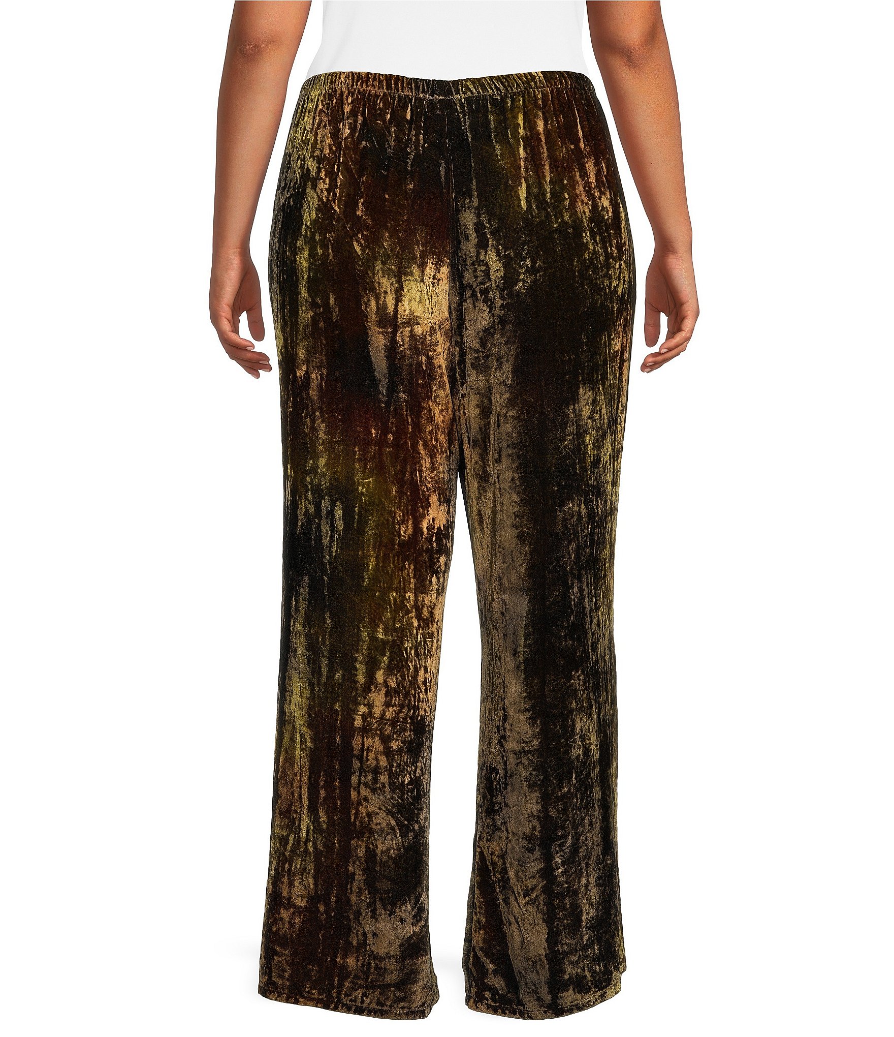 Bryn Walker Plus Size Osca Velvet Wide-Leg Pull-On Pant