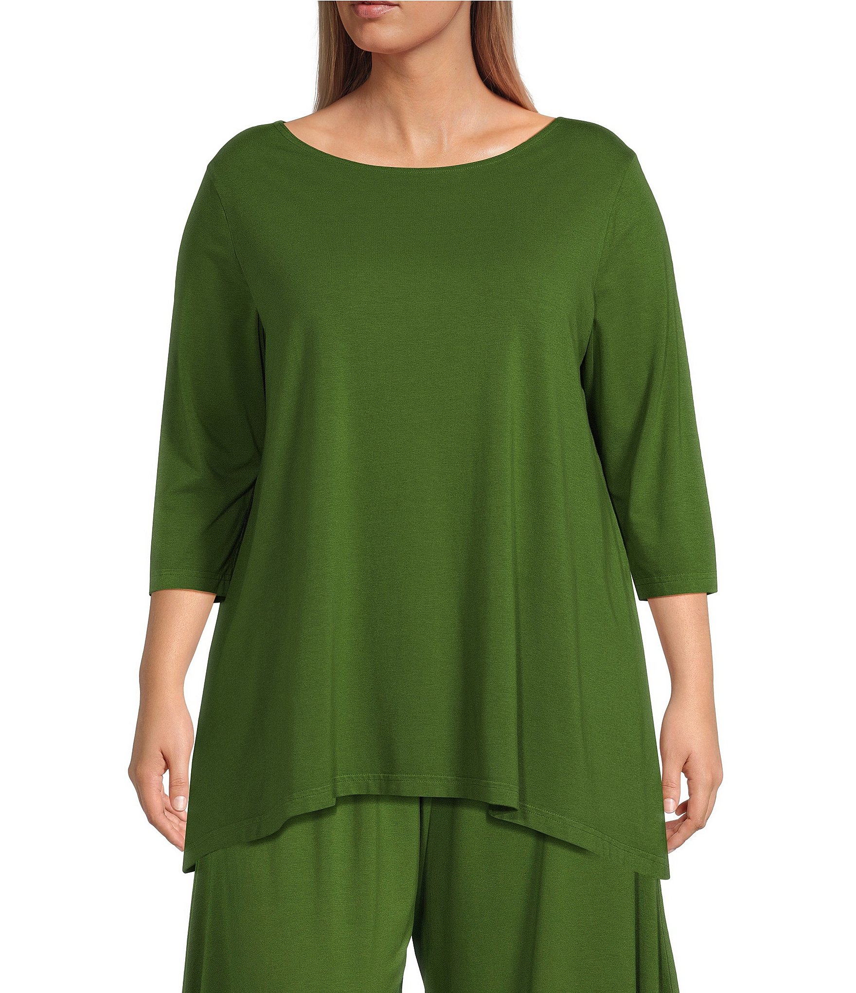 Bryn Walker Plus Size Piera Organic Bamboo Cotton Crew Neck Elbow ...