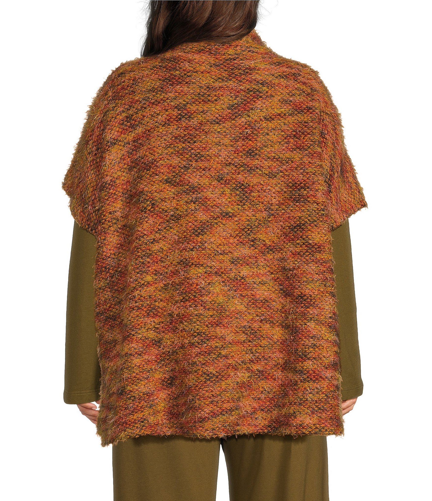 Bryn Walker Plus Size Pip Isle Of Skye Knit Sweater Mock Neck Short Sleeve Oversized Poncho