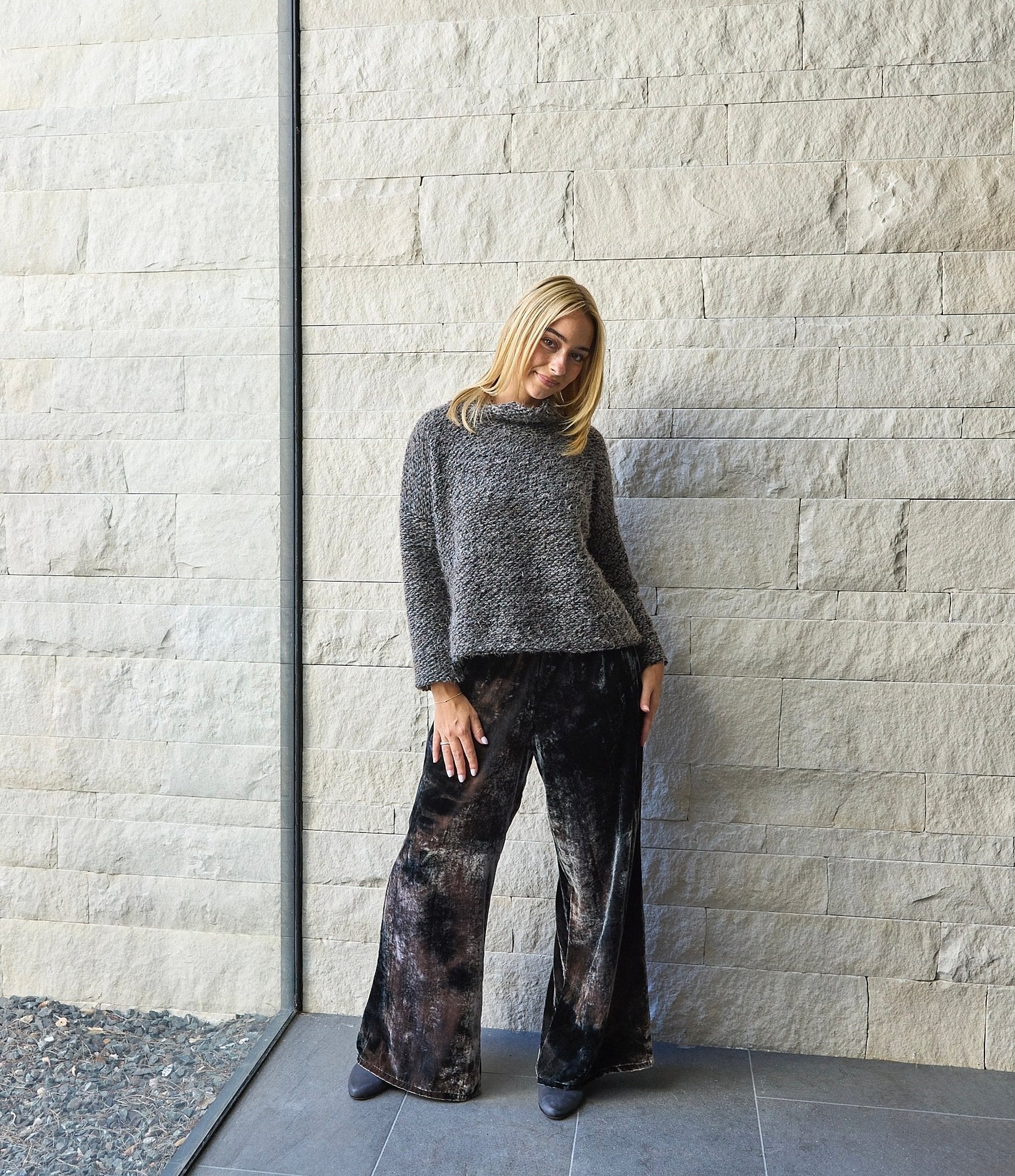 Bryn Walker Stowe Mock Neck Long Sleeve Boxy Sweater