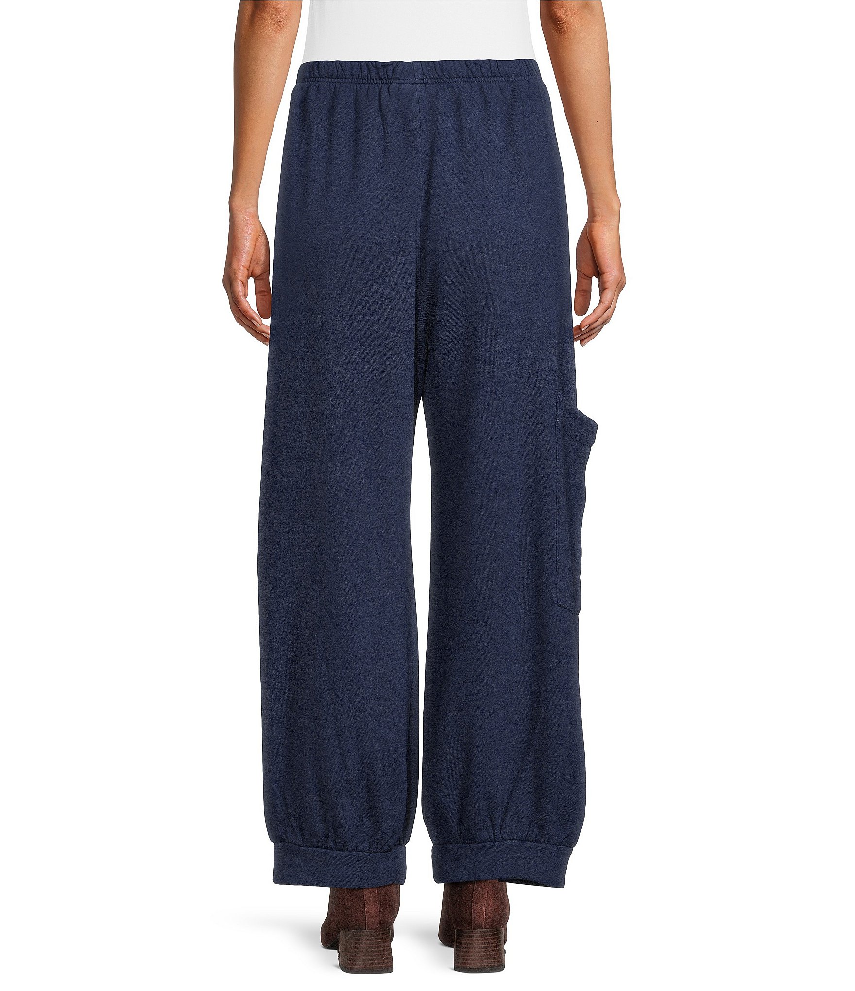 Bryn Walker Wylie Elastic Waist Banded Cuff Wide Leg Pull-On Crop Coordinating Pants