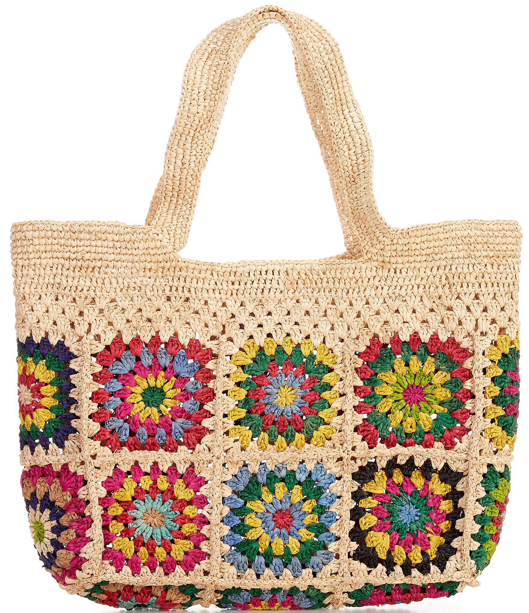 Btb Los Angeles Carina Raffia Crochet Tote Bag | Dillard's