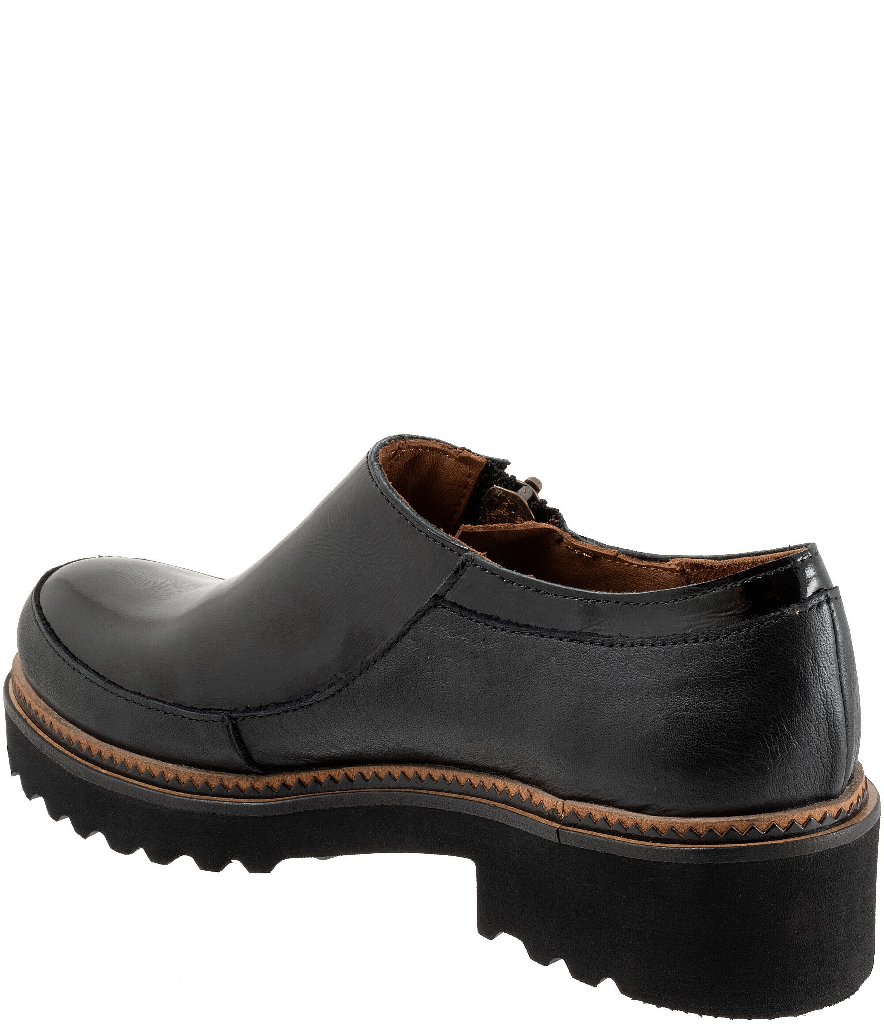 Bueno Amelia Patent Leather Side Zip Platform Loafers