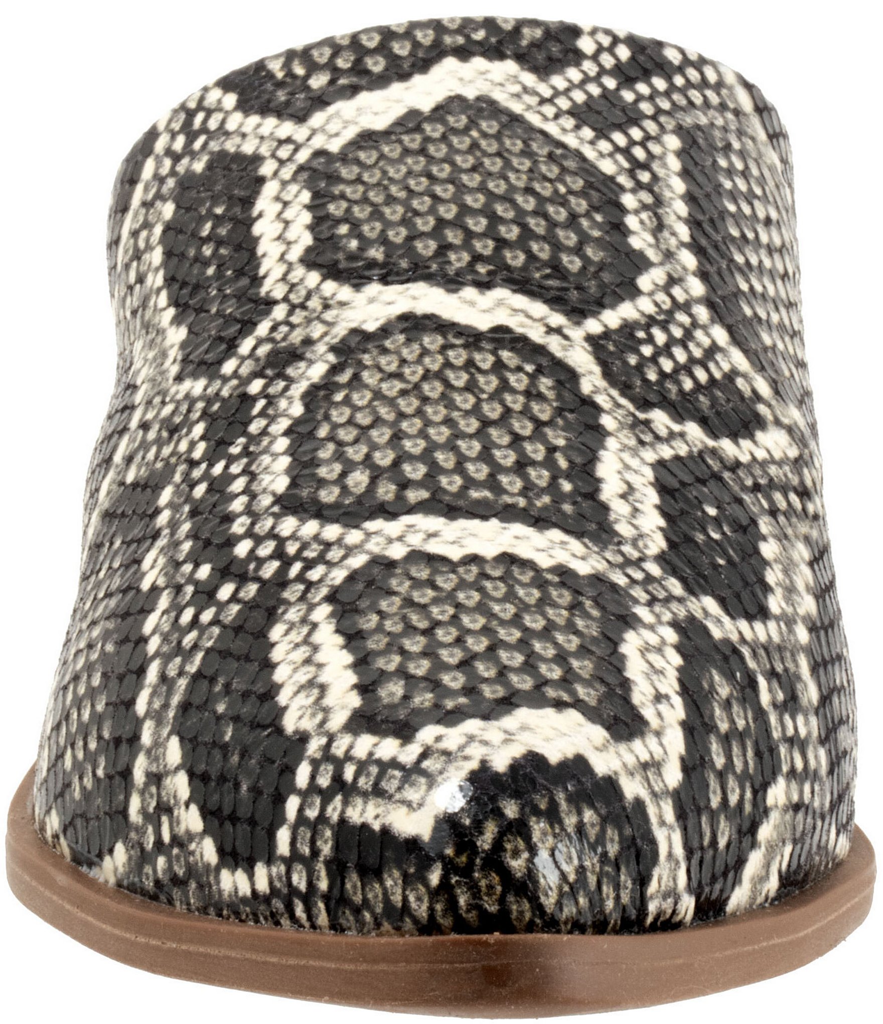 Bueno Bambi Snake Print Leather Point Toe Mules