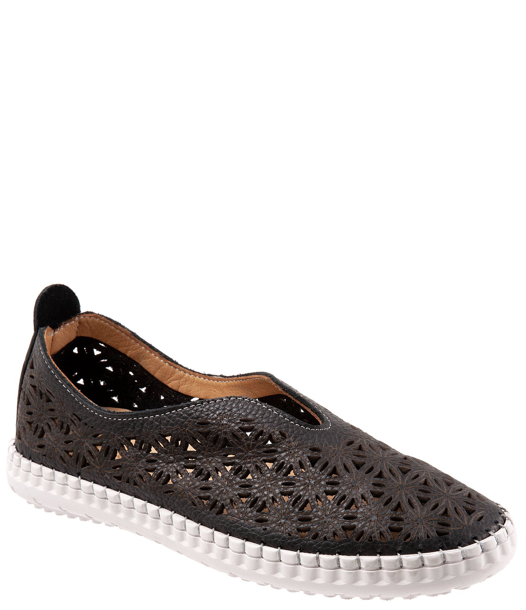 Bueno Daisy Perforated Leather Slip-Ons | Dillard's