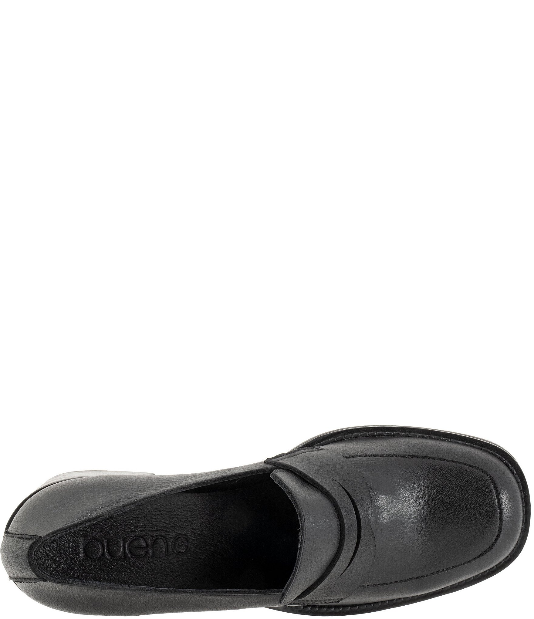 Bueno Ruth Leather Block Heel Penny Loafer Pumps