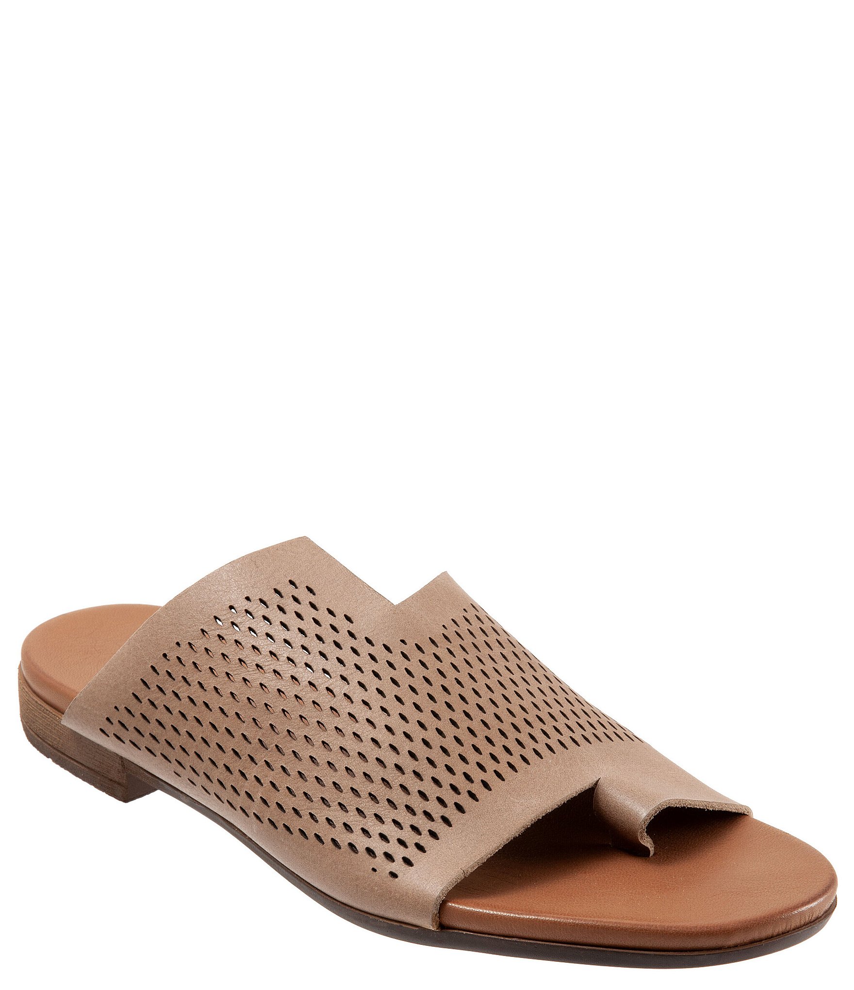 Bueno Tulla Perforated Leather Toe Loop Thong Sandals | Dillard's