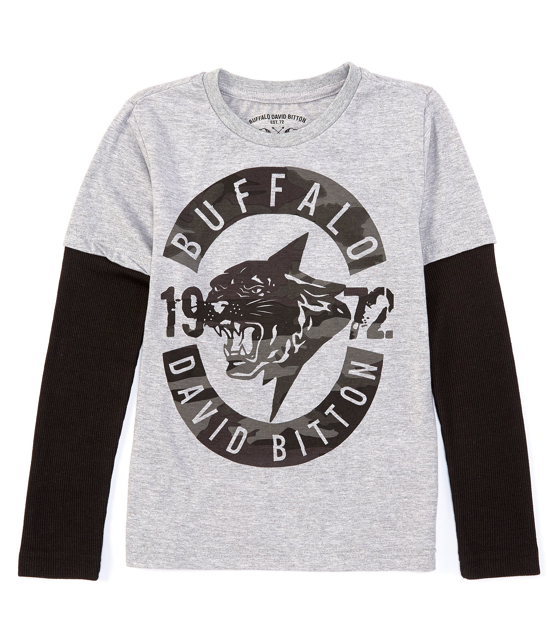 Buffalo David Bitton Big Boys 8-20 Long-Sleeve Cougar Graphic Thermal  Faux-Twofer T-Shirt | Dillard's