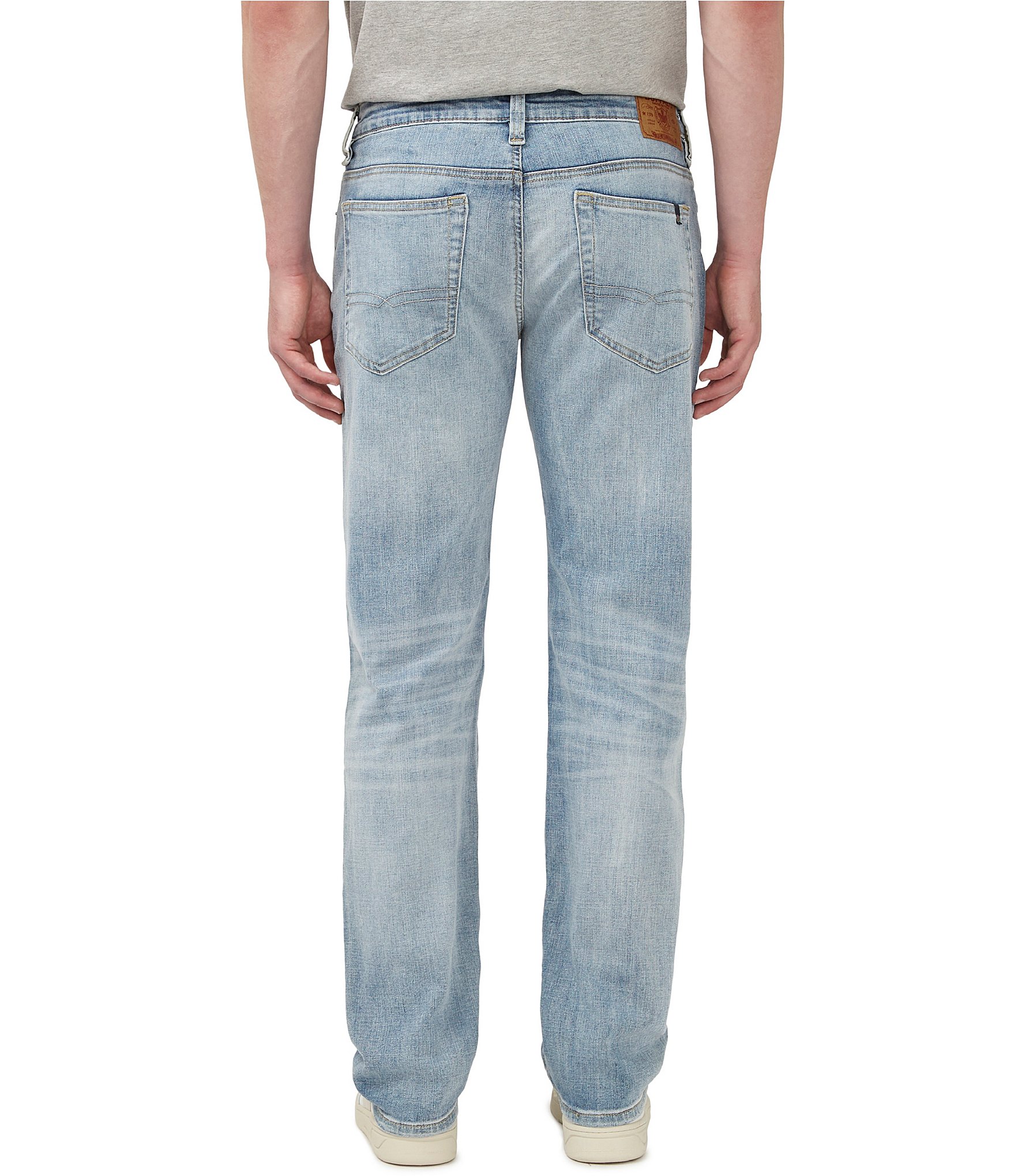 Buffalo David Bitton Crinkled Mid Blue Straight-Six Jeans