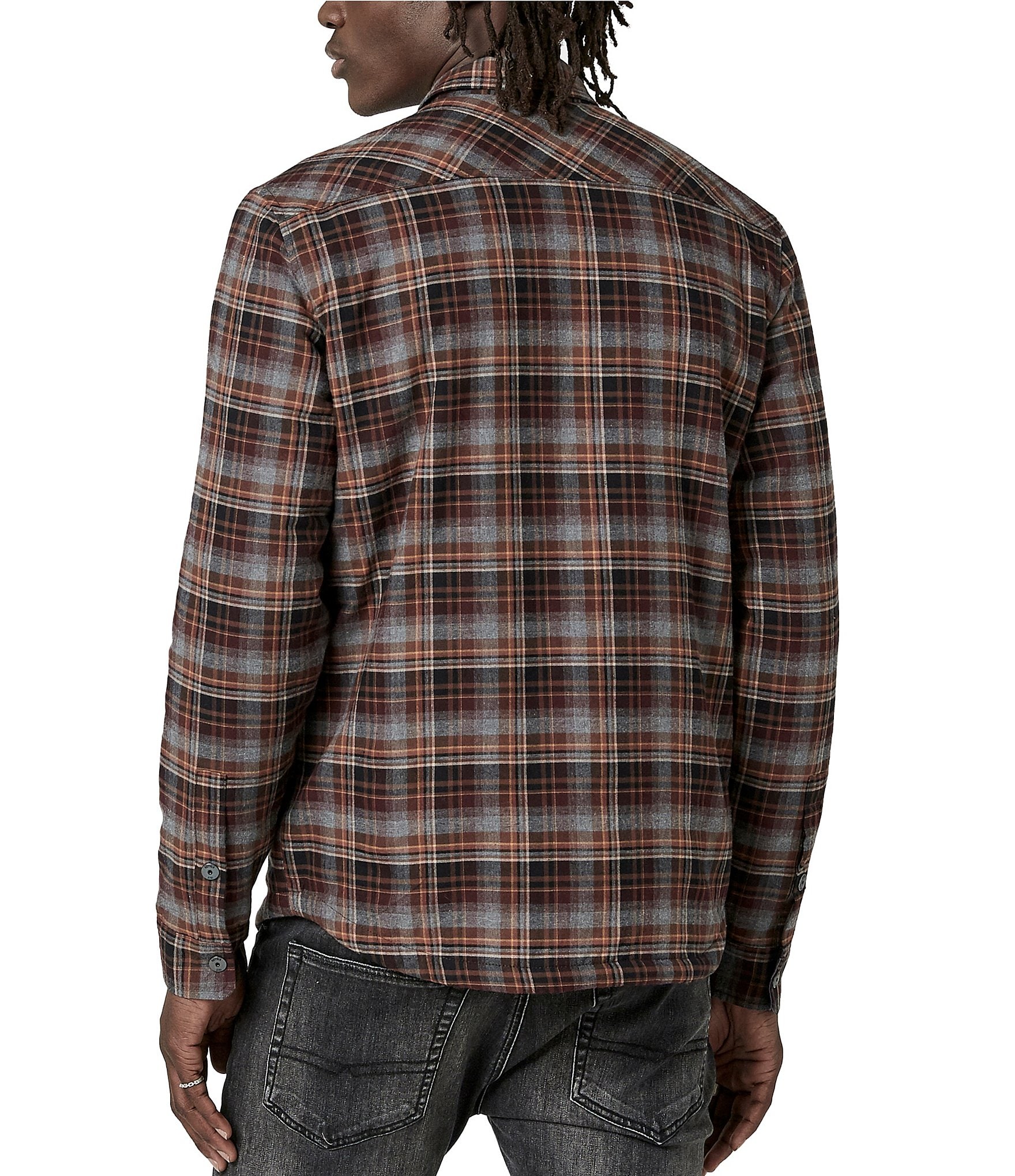 Buffalo David Bitton Soqer Long Sleeve Sherpa-Lined Plaid Shirt Jacket