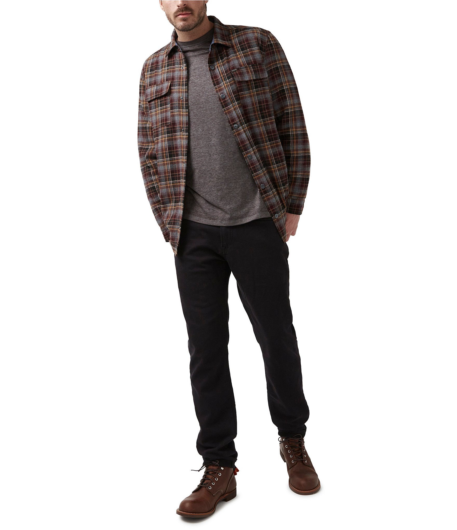 Buffalo David Bitton Soqer Long Sleeve Sherpa-Lined Plaid Shirt Jacket