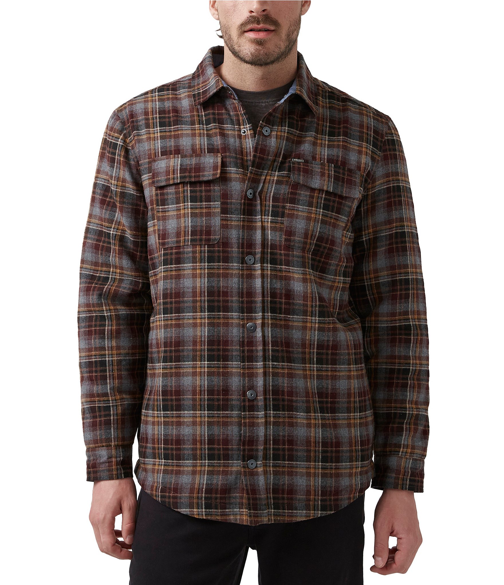 Buffalo David Bitton Soqer Long Sleeve Sherpa-Lined Plaid Shirt Jacket