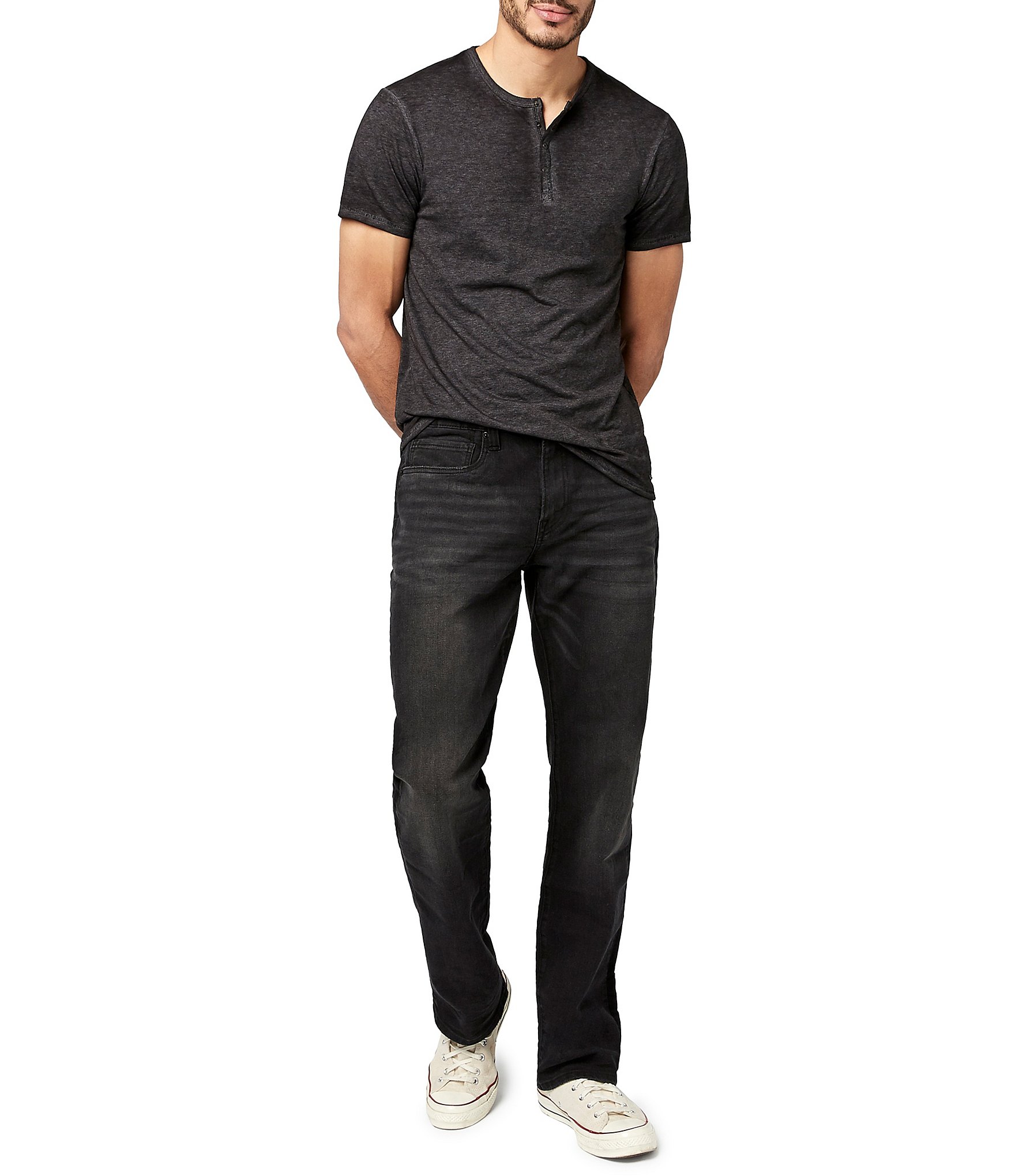 Buffalo David Bitton Relaxed Straight Driven Black Wash Jeans