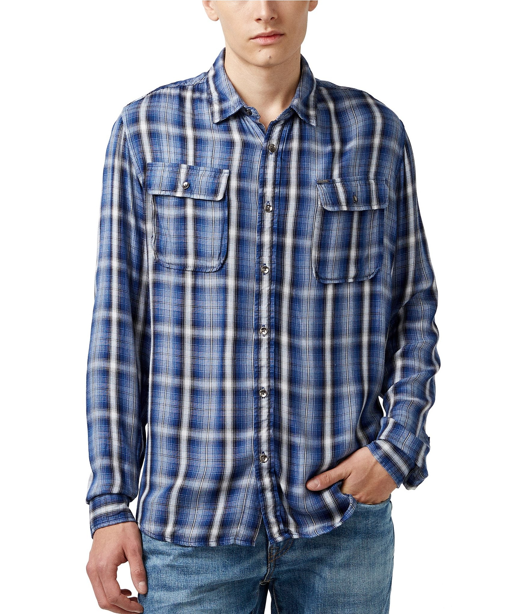 Buffalo David Bitton Sake Long Sleeve Plaid Shirt | Dillard's