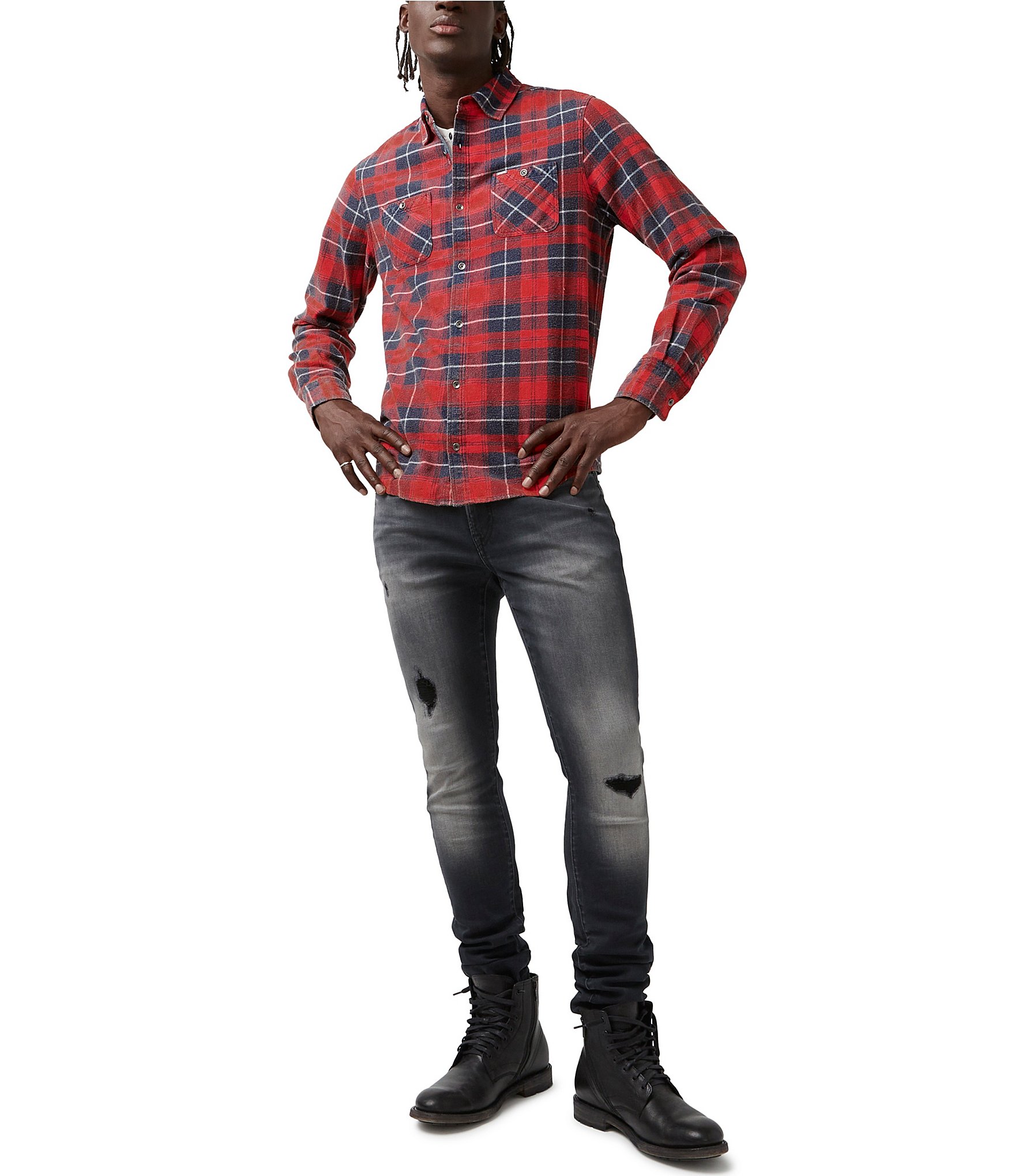 Buffalo David Bitton Sibani Long Sleeve Plaid Woven Shirt