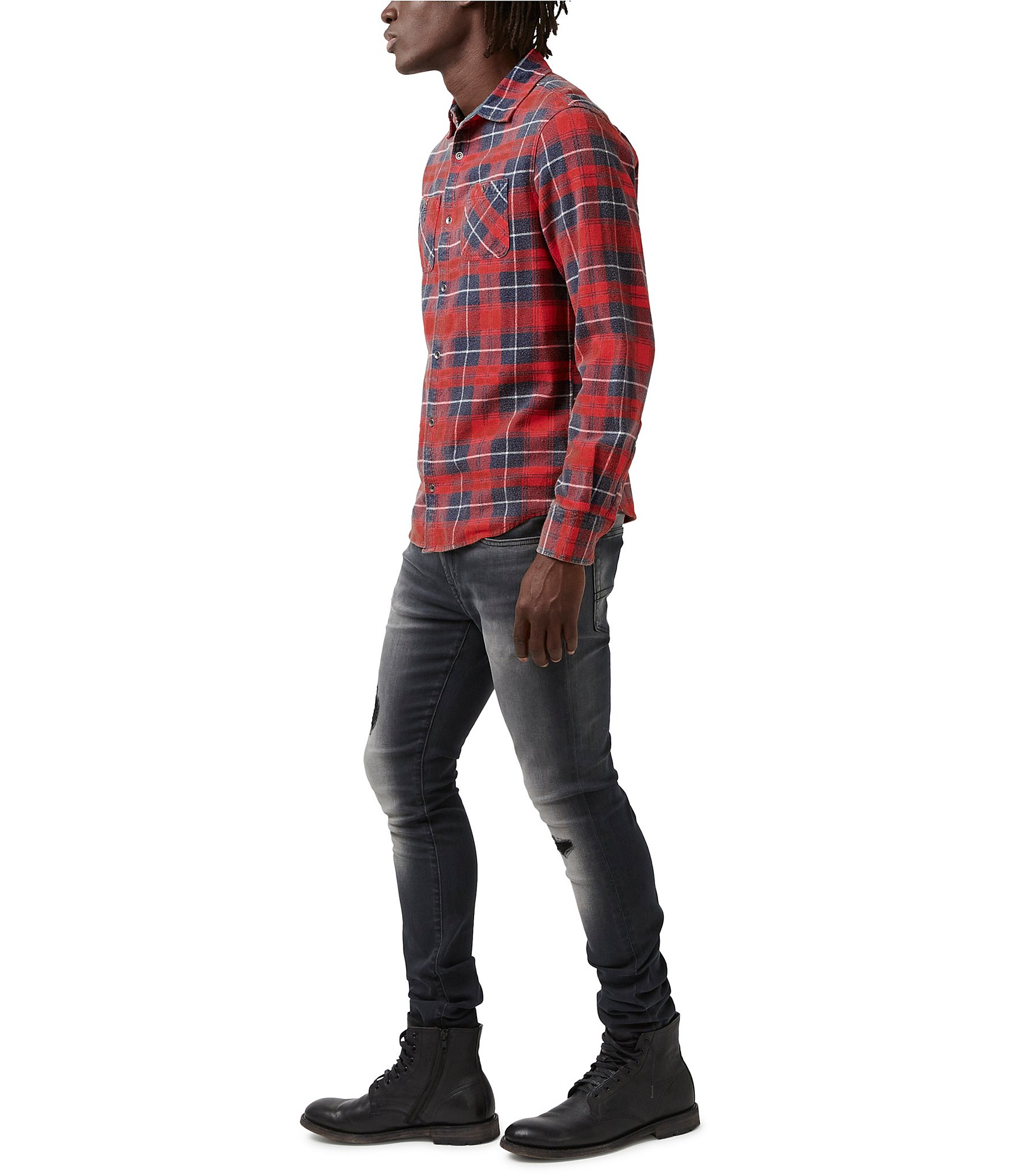 Buffalo David Bitton Sibani Long Sleeve Plaid Woven Shirt