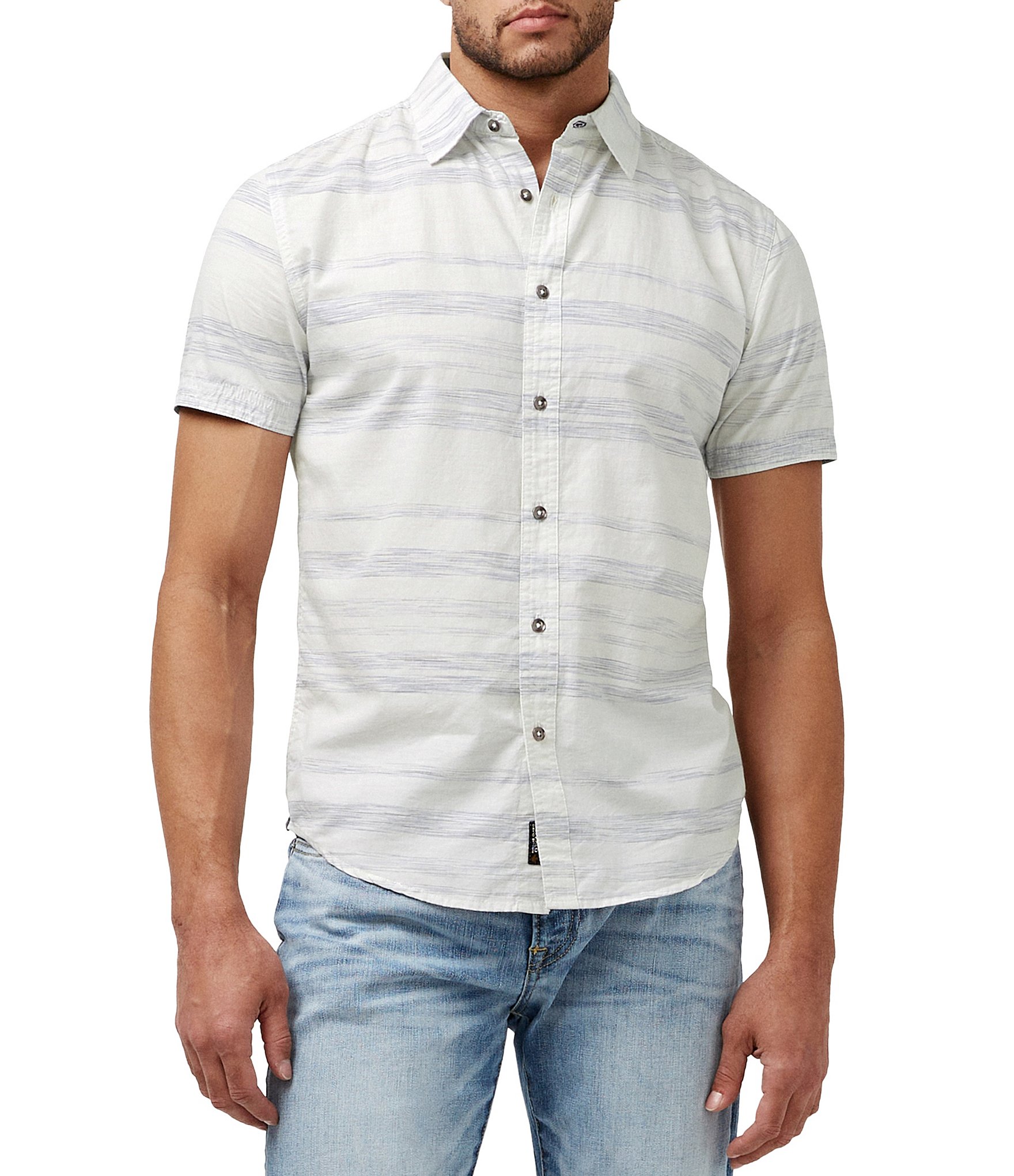 Buffalo David Bitton Sirid Short Sleeve Striped Shirt | Dillard's