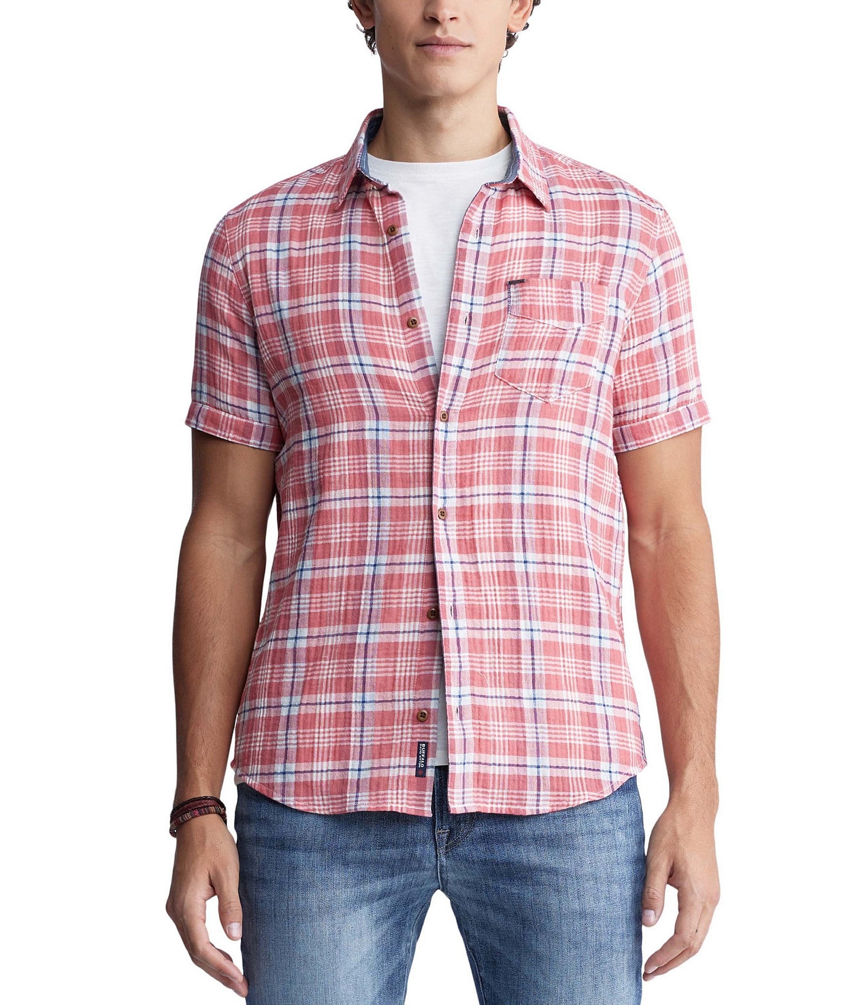 Buffalo David Bitton Sirilo Short Sleeve Checked Woven Shirt