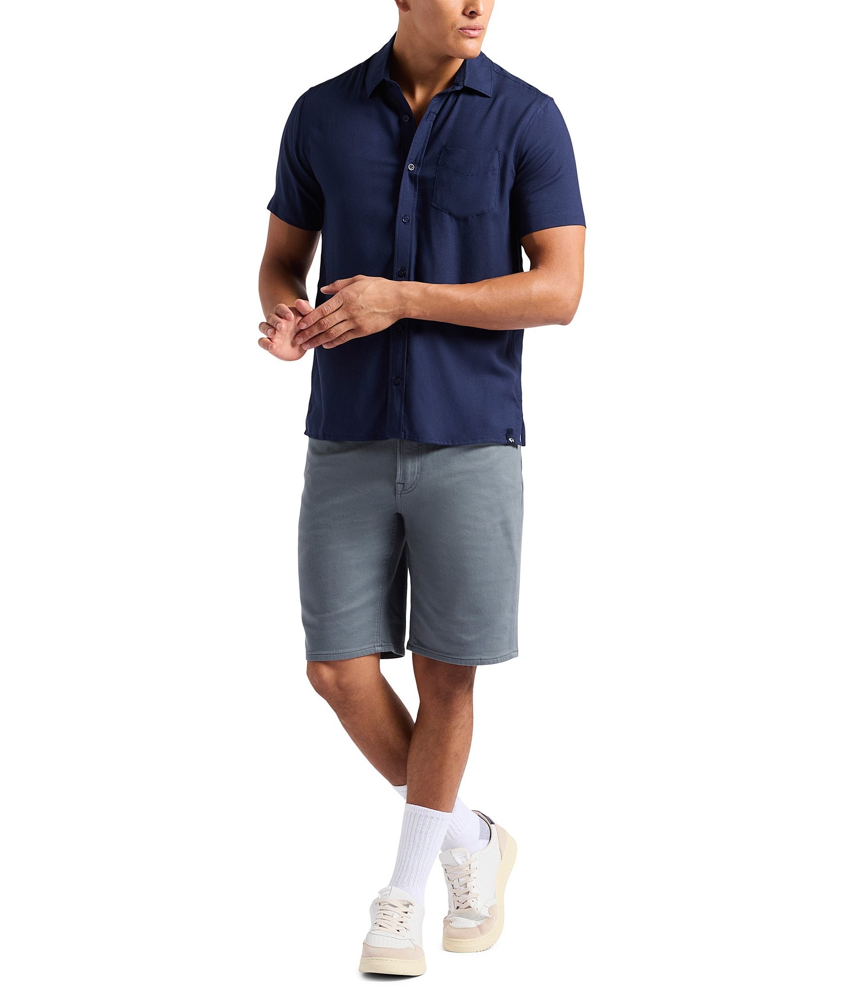 Buffalo David Bitton Sirilo Solid Short Sleeve Woven Shirt