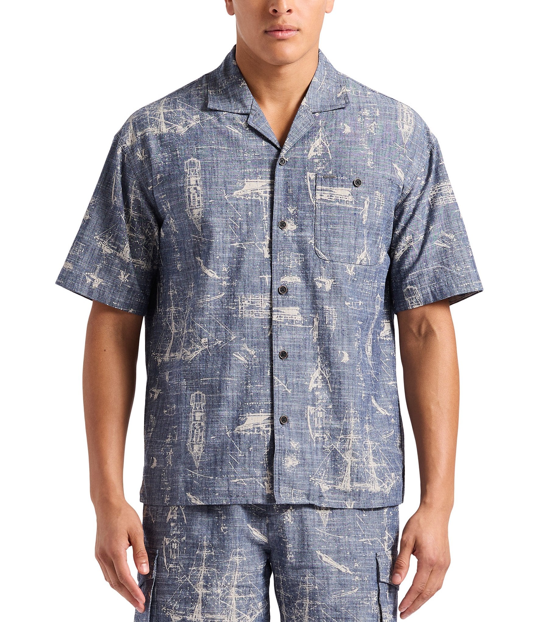 Buffalo David Bitton Sonix Printed Short Sleeve Woven Shirt