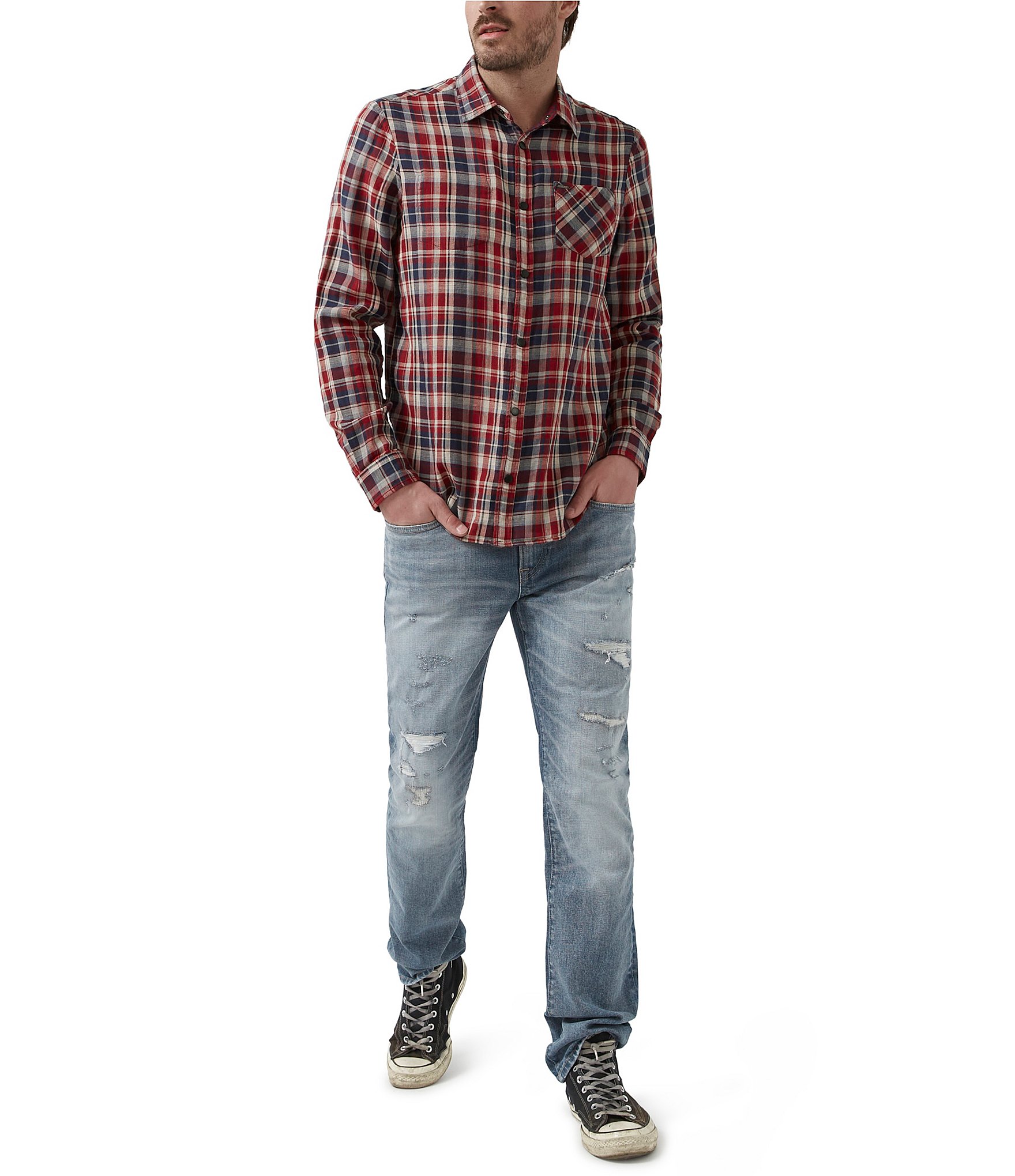 Buffalo David Bitton Surza Long Sleeve Plaid Shirt