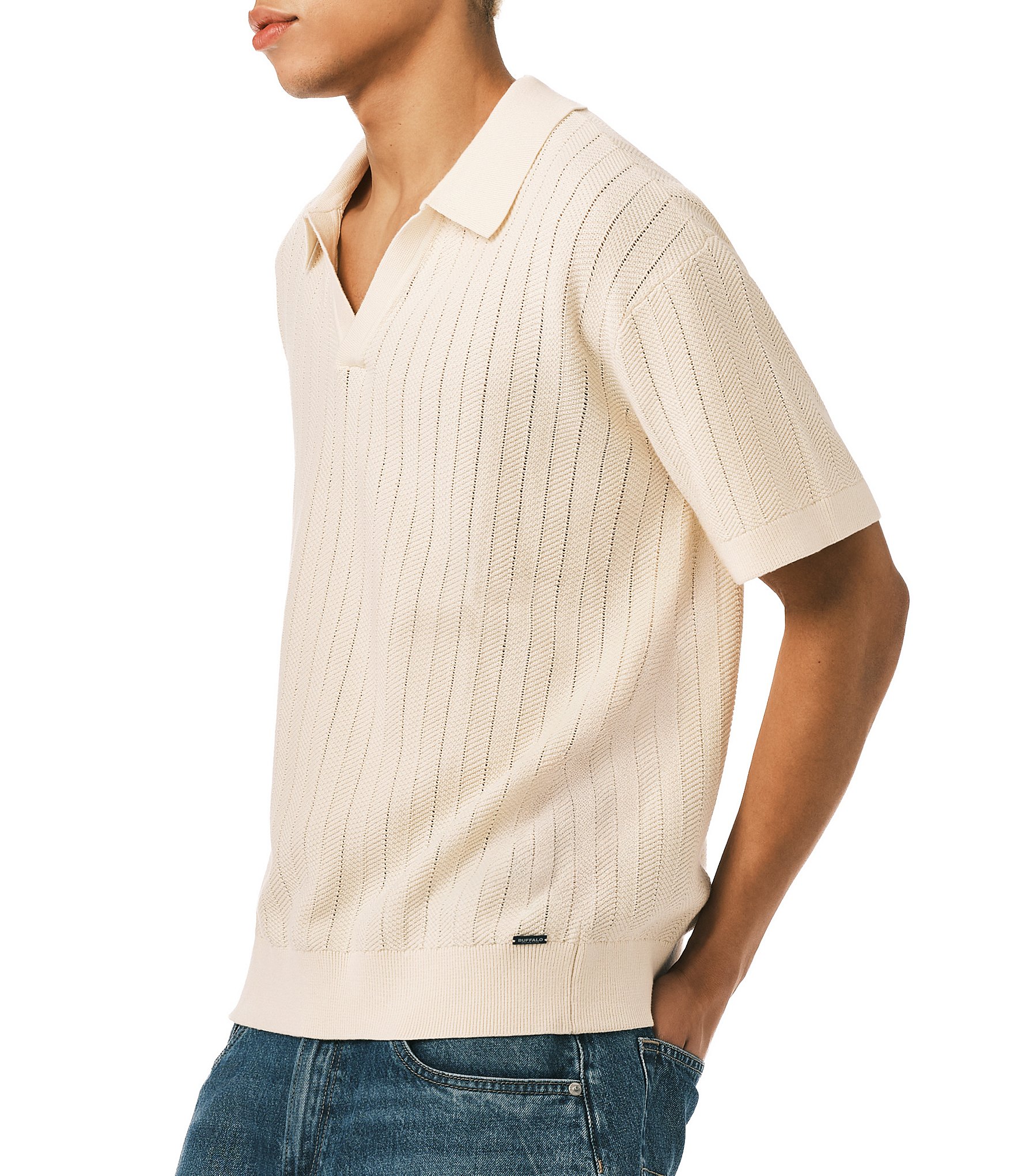 Buffalo David Bitton Wortex Men's Short Sleeve Sweater Polo