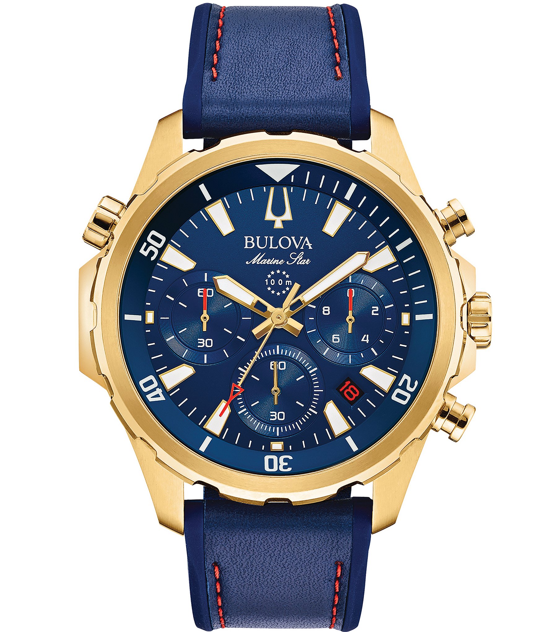 Bulova Men's Chronograph Blue Dial Marine Star Collection Watch | Dillard's