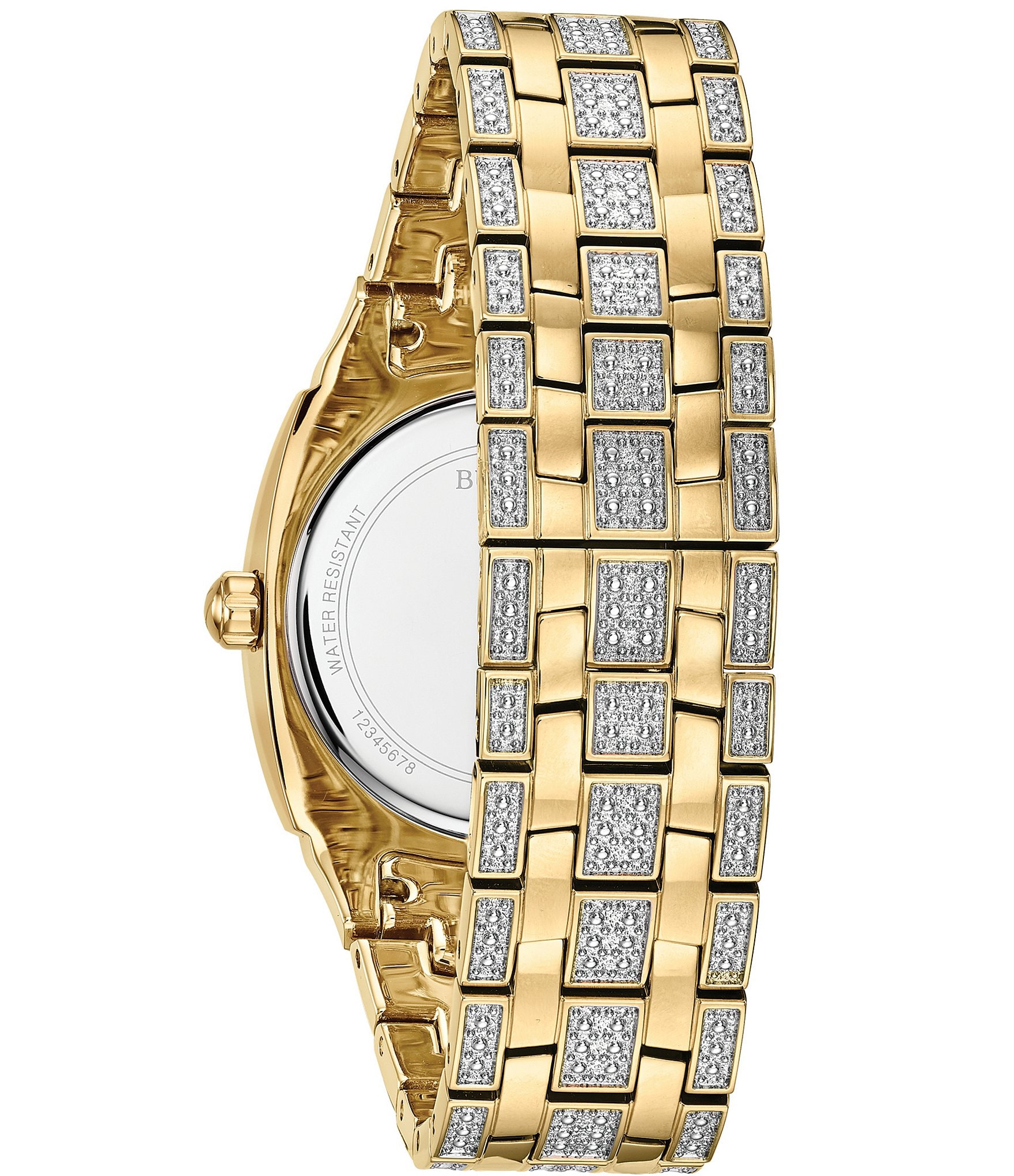 Bulova Men's Crystal Pave Two Tone Bracelet Watch