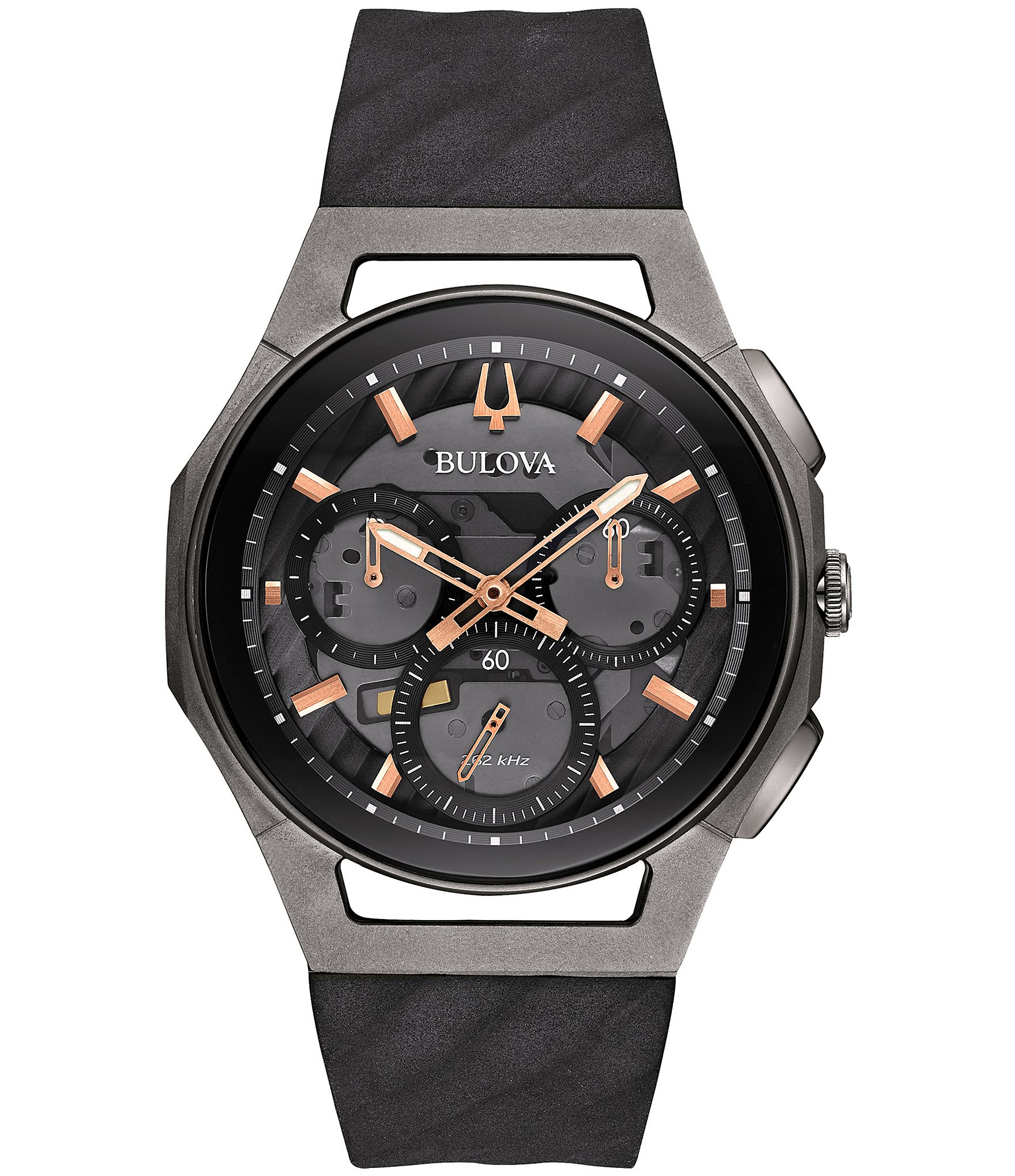 Bulova Men's Curv Chronograph Black EPDM Rubber Strap Watch