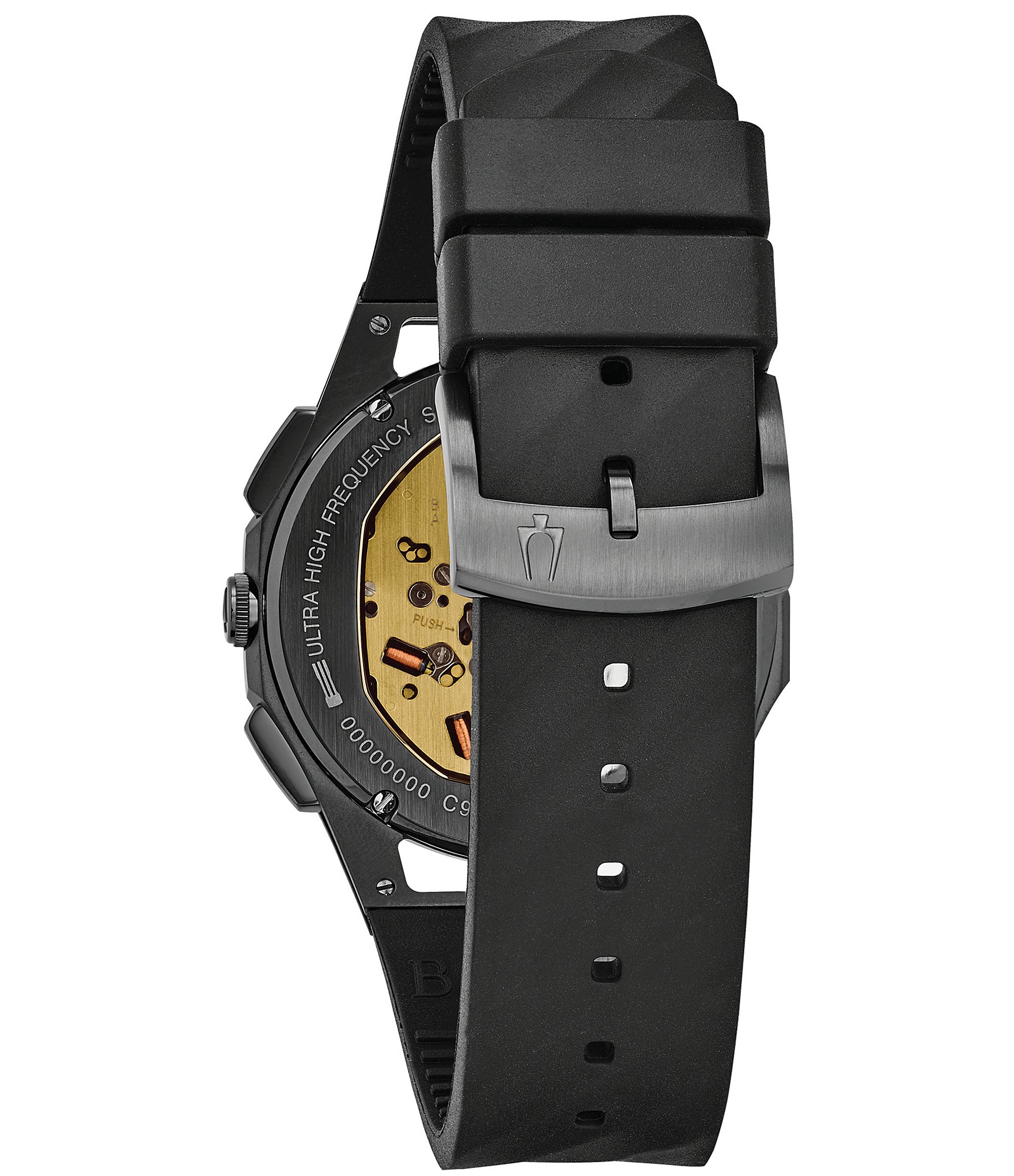 Bulova Men's Curv Chronograph Black EPDM Rubber Strap Watch