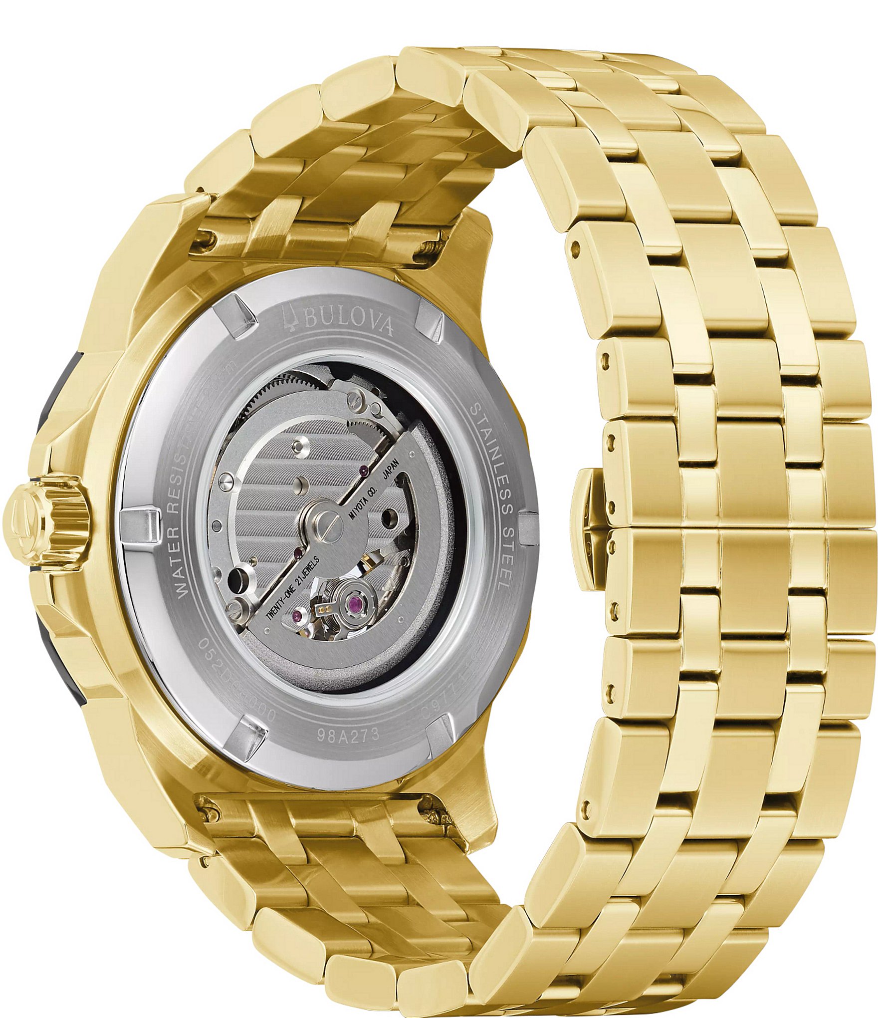 Bulova Men's Mechanical Automatic Marine Star Gold Tone Watch