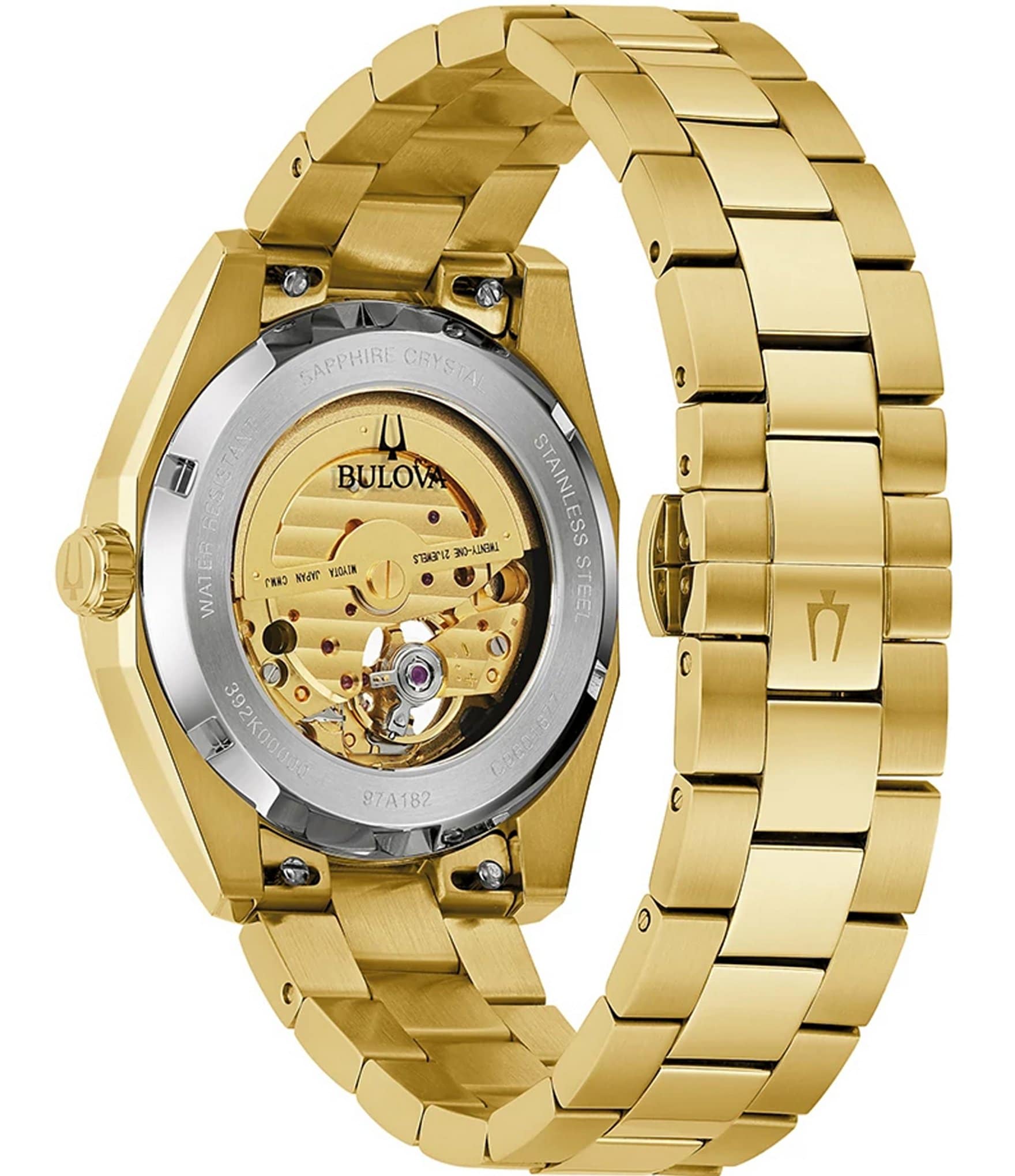 Bulova Men's Surveyor Mechanical Automatic Gold Tone Stainless Steel Bracelet Watch