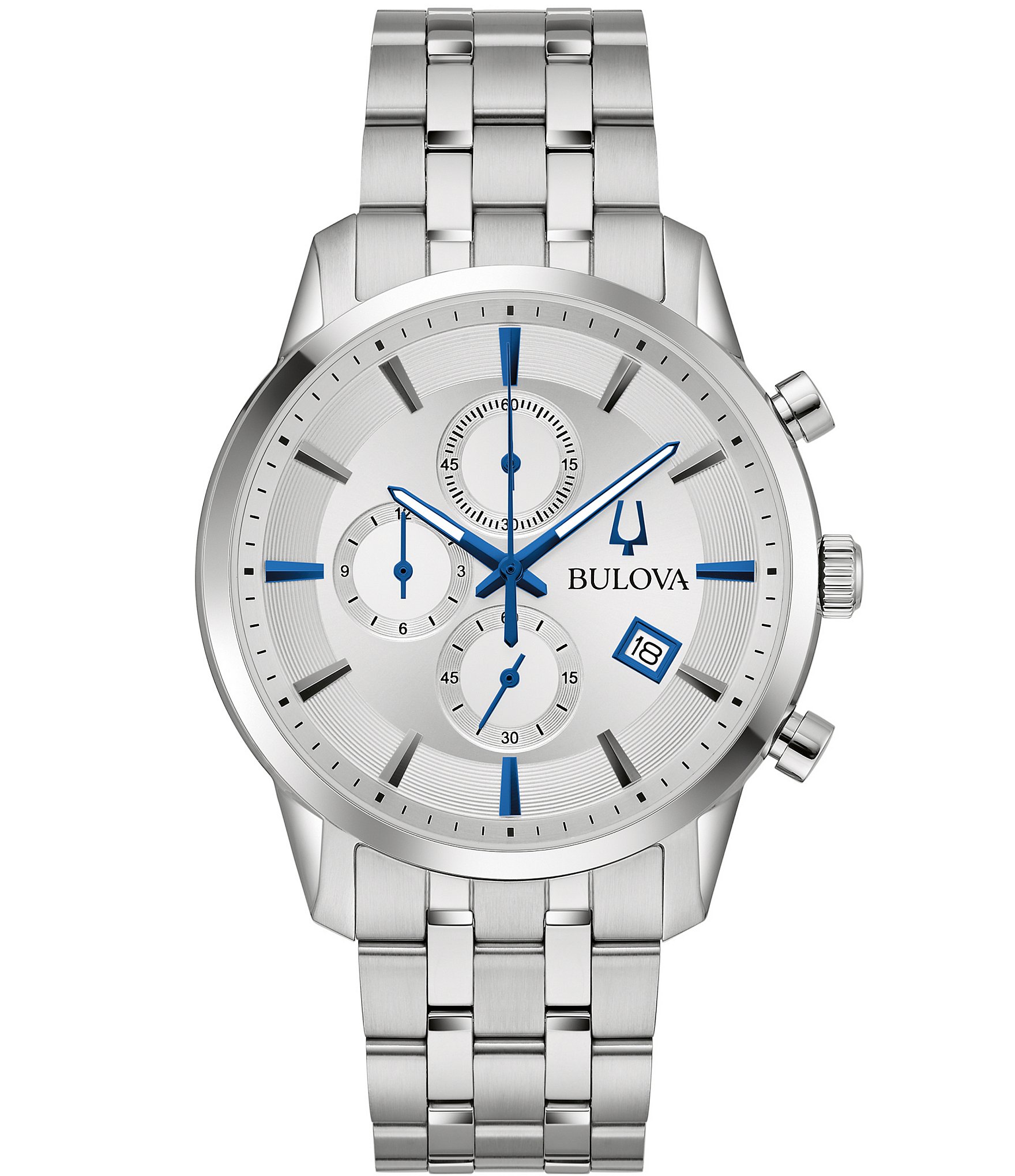 Bulova Men's Sutton Chronograph Silver Stainless Steel Bracelet Watch