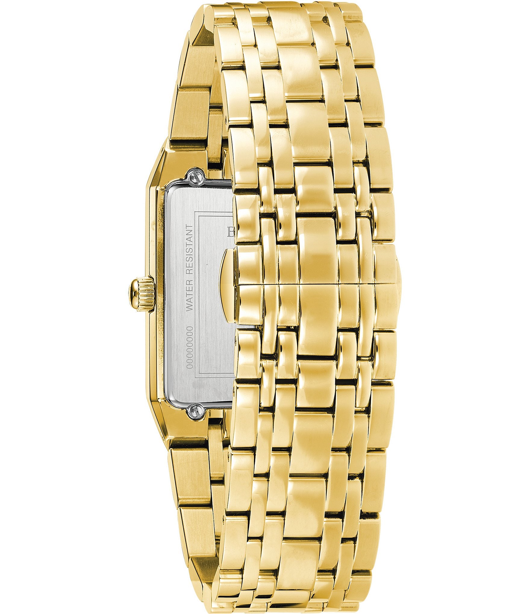 Bulova Modern Quadra Collection Men's Analog Gold Tone Stainless Steel Bracelet Watch