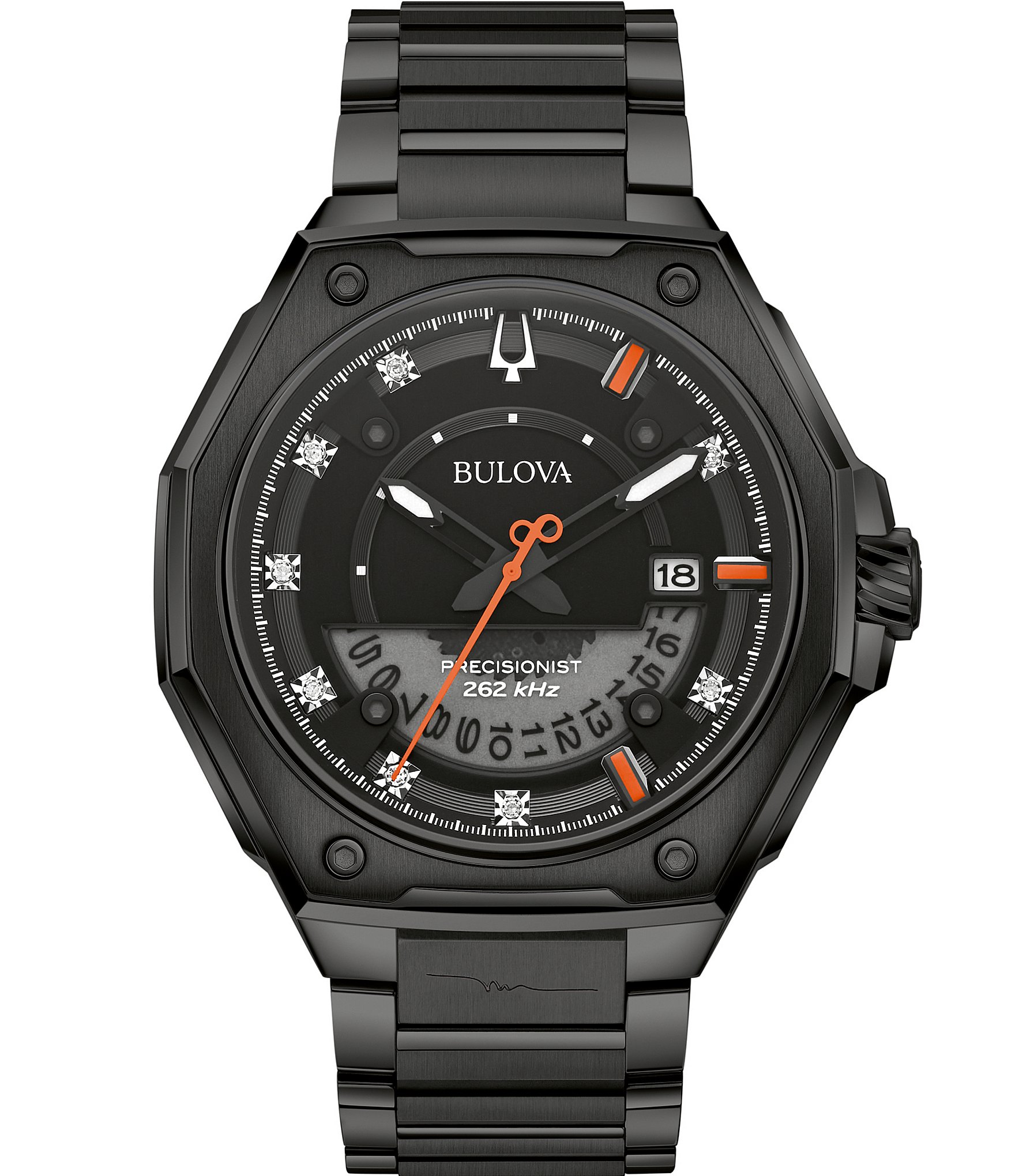 Bulova Series X Marc Anthony Men's Diamond Black Stainless Steel Bracelet Watch