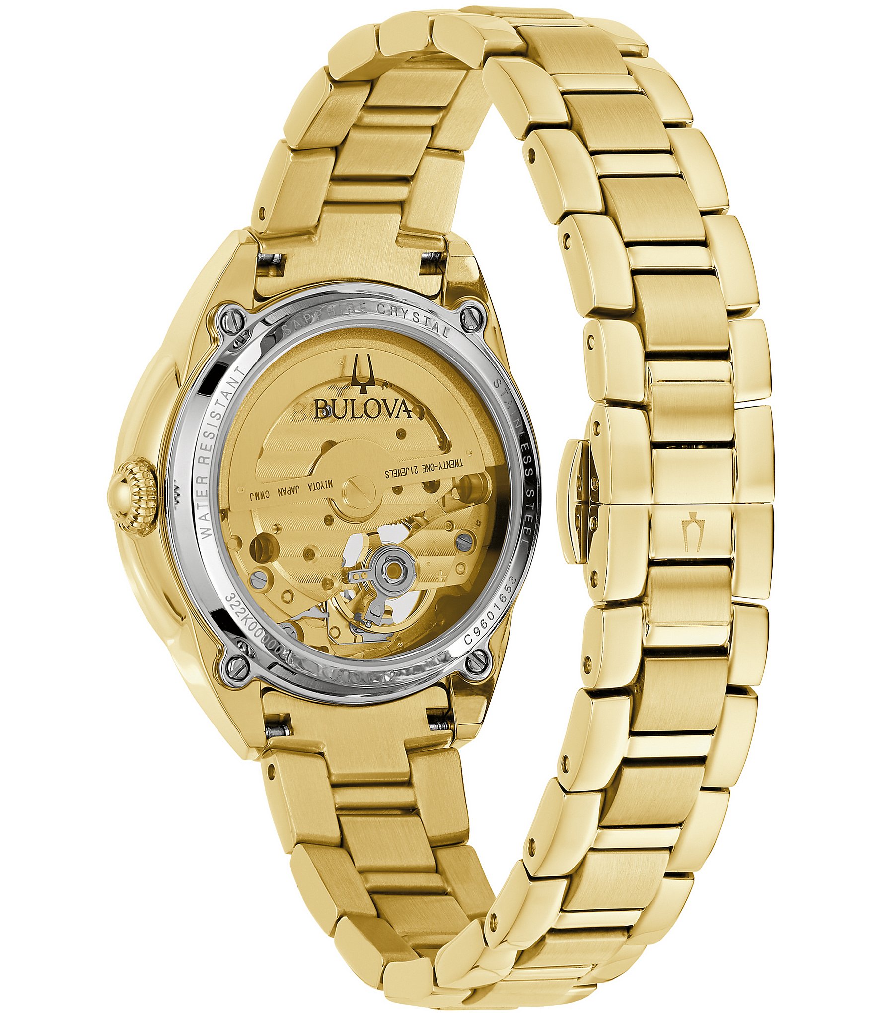 Bulova Sutton Collection Women's Automatic Gold Tone Stainless Steel Bracelet Watch