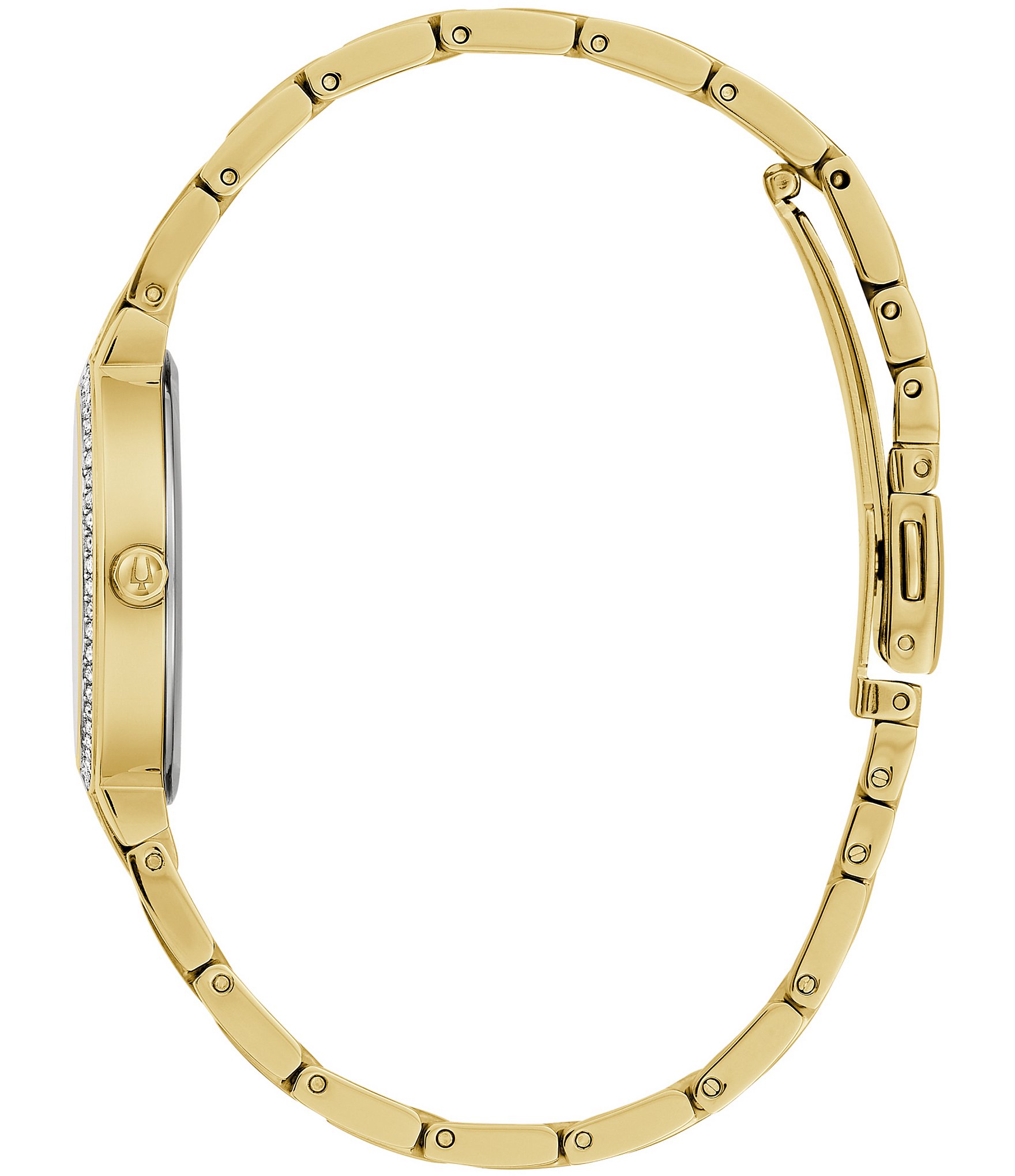 Bulova Women's Crystal Collection Quartz Analog Gold Tone Stainless Steel Bracelet Watch