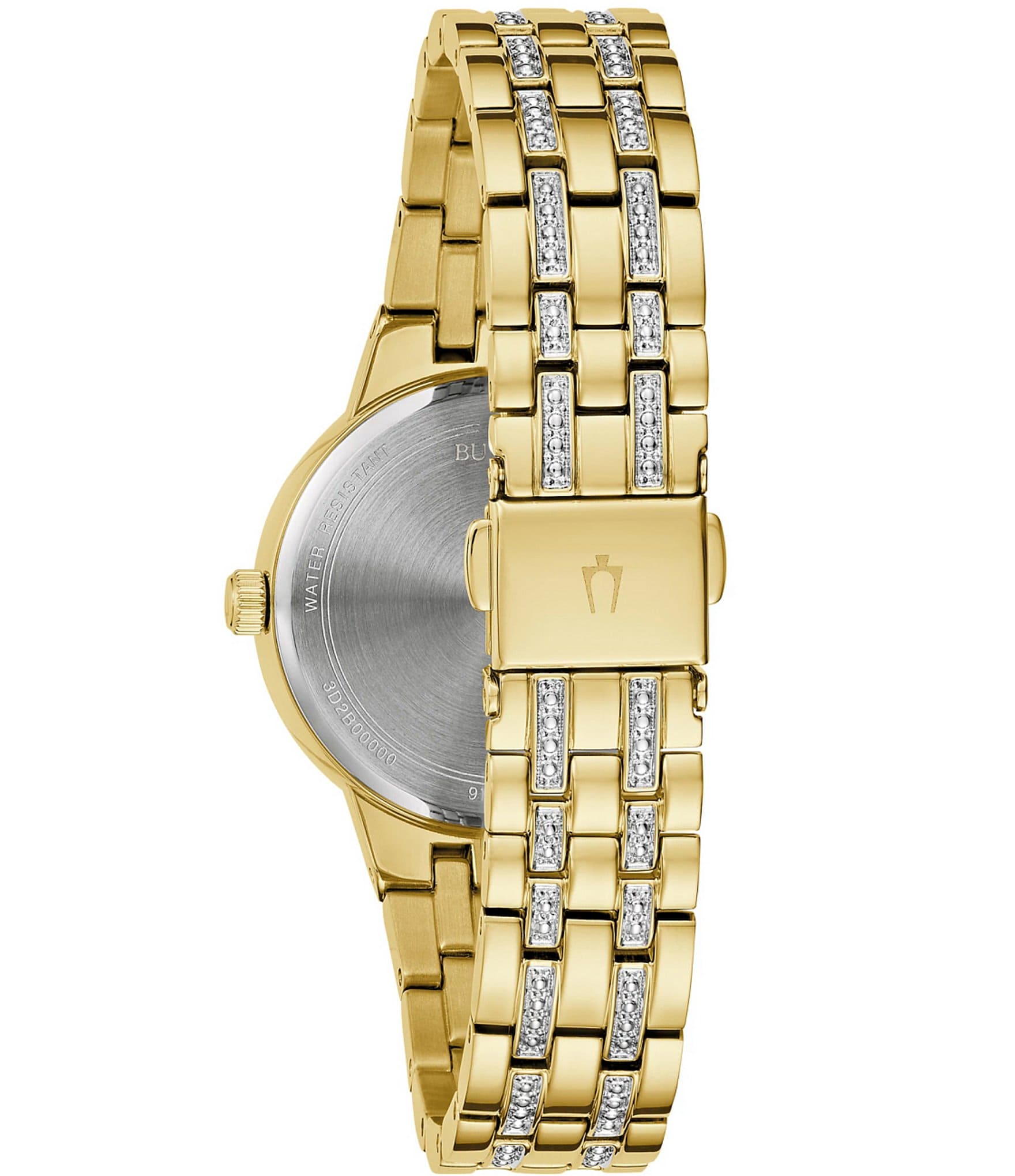 Bulova Women's Crystal Phantom Quartz Analog Gold Tone Stainless Steel Bracelet Watch