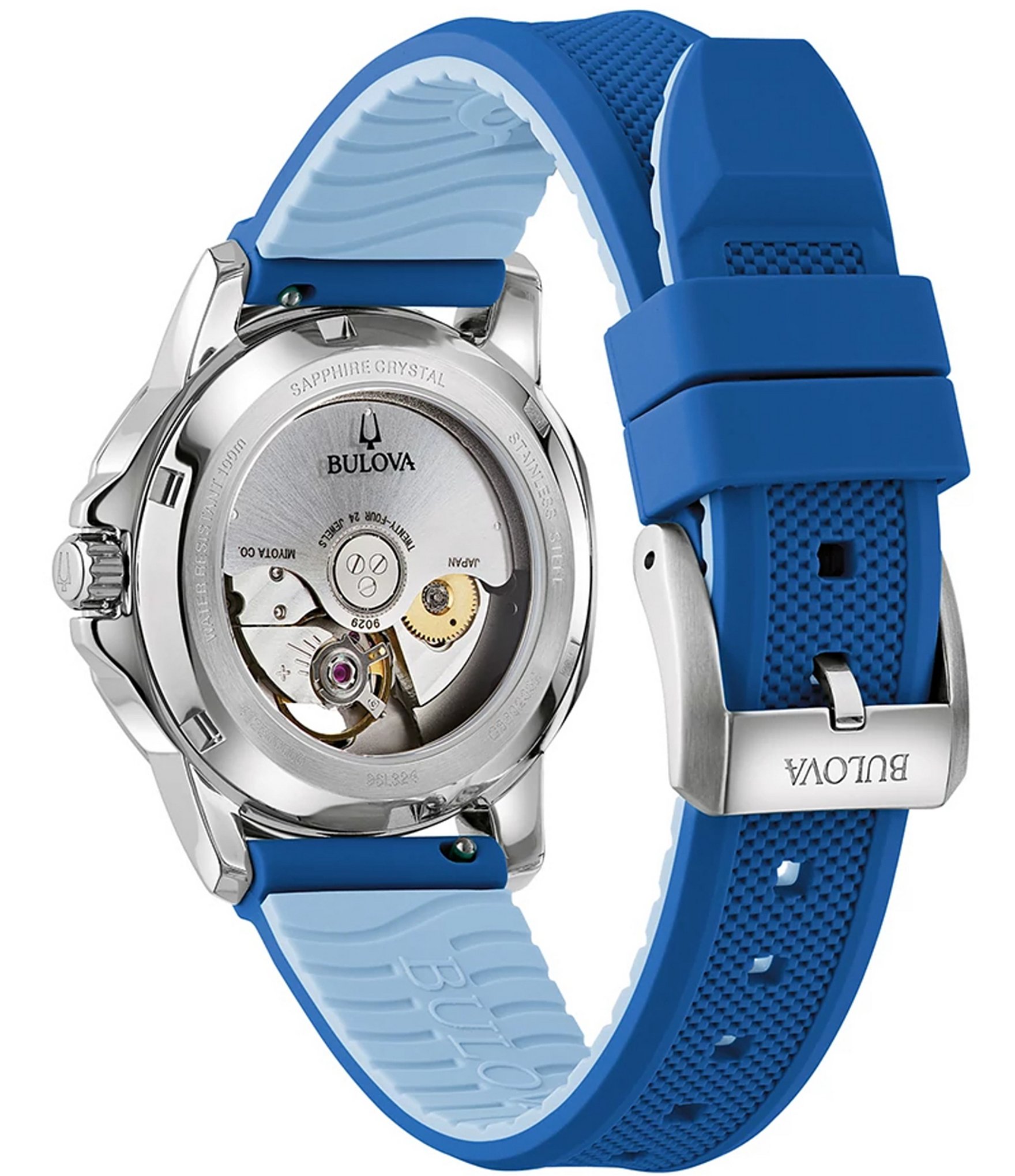 Bulova Women's Marine Star Mechanical Automatic Blue Silicone Strap Watch