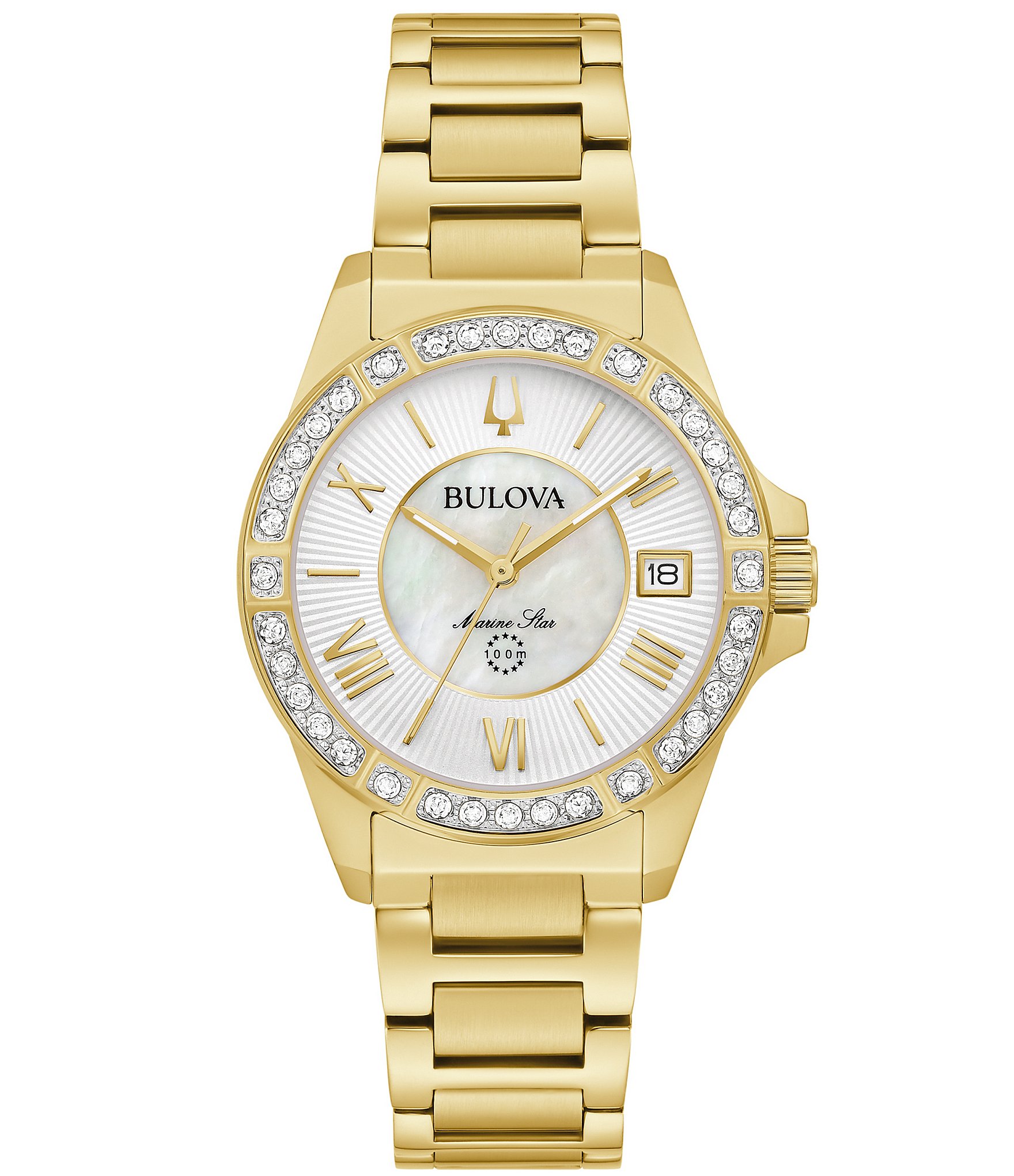 Bulova Women's Marine Star Series L Quartz Gold Tone Stainless Steel Bracelet Watch