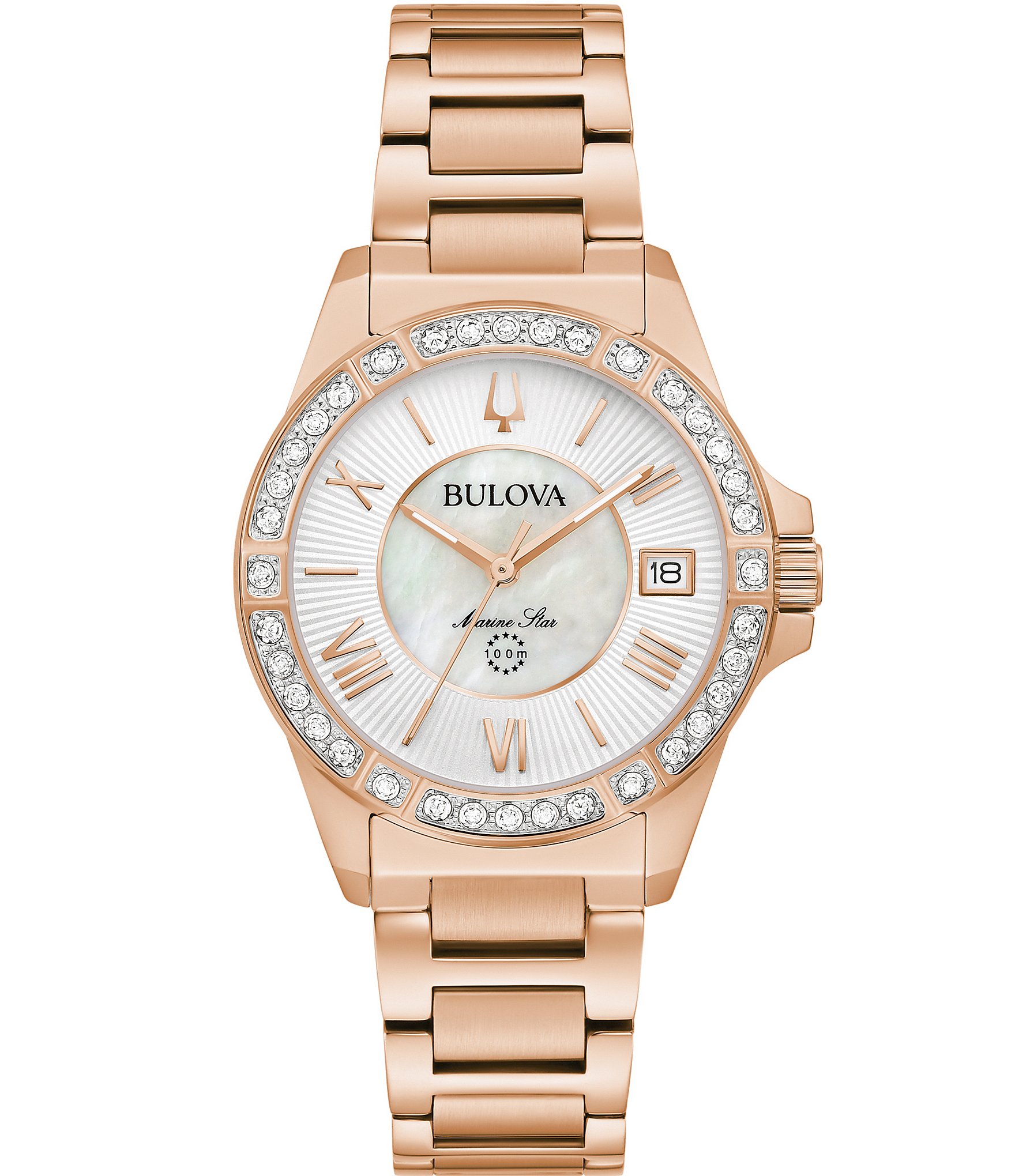 Bulova watch rose deals gold womens