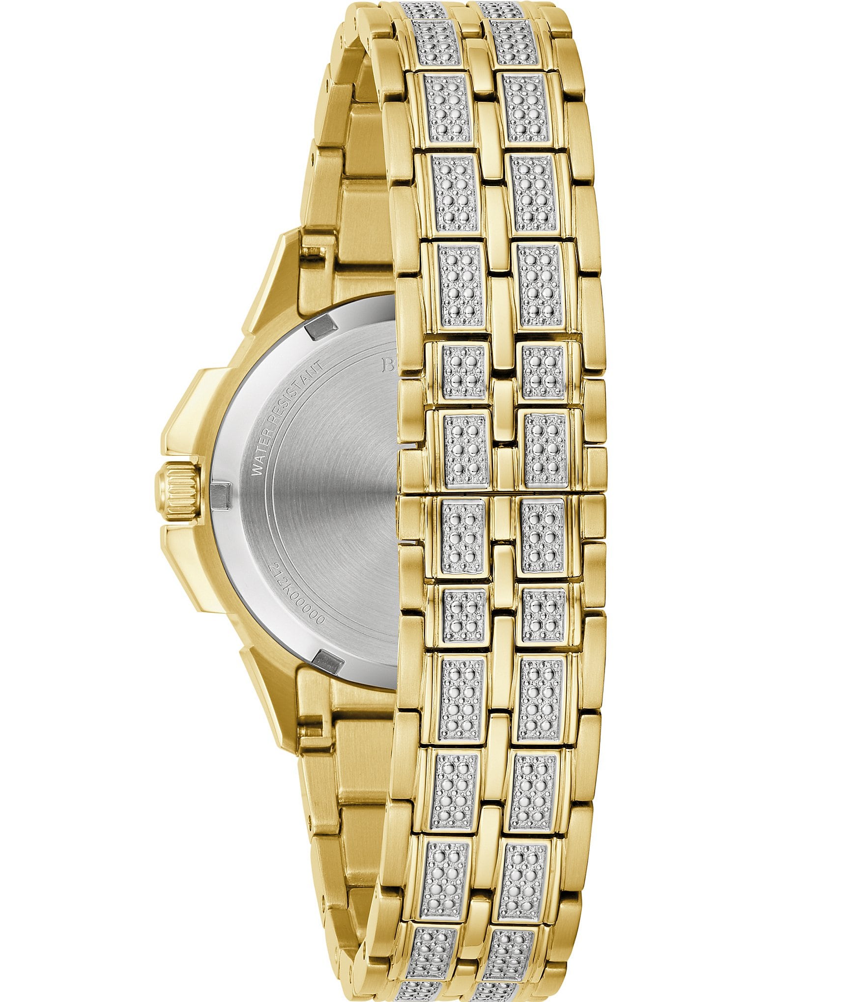 Bulova Women's Octava Crystal Quartz Analog Gold Stainless Steel Bracelet Watch